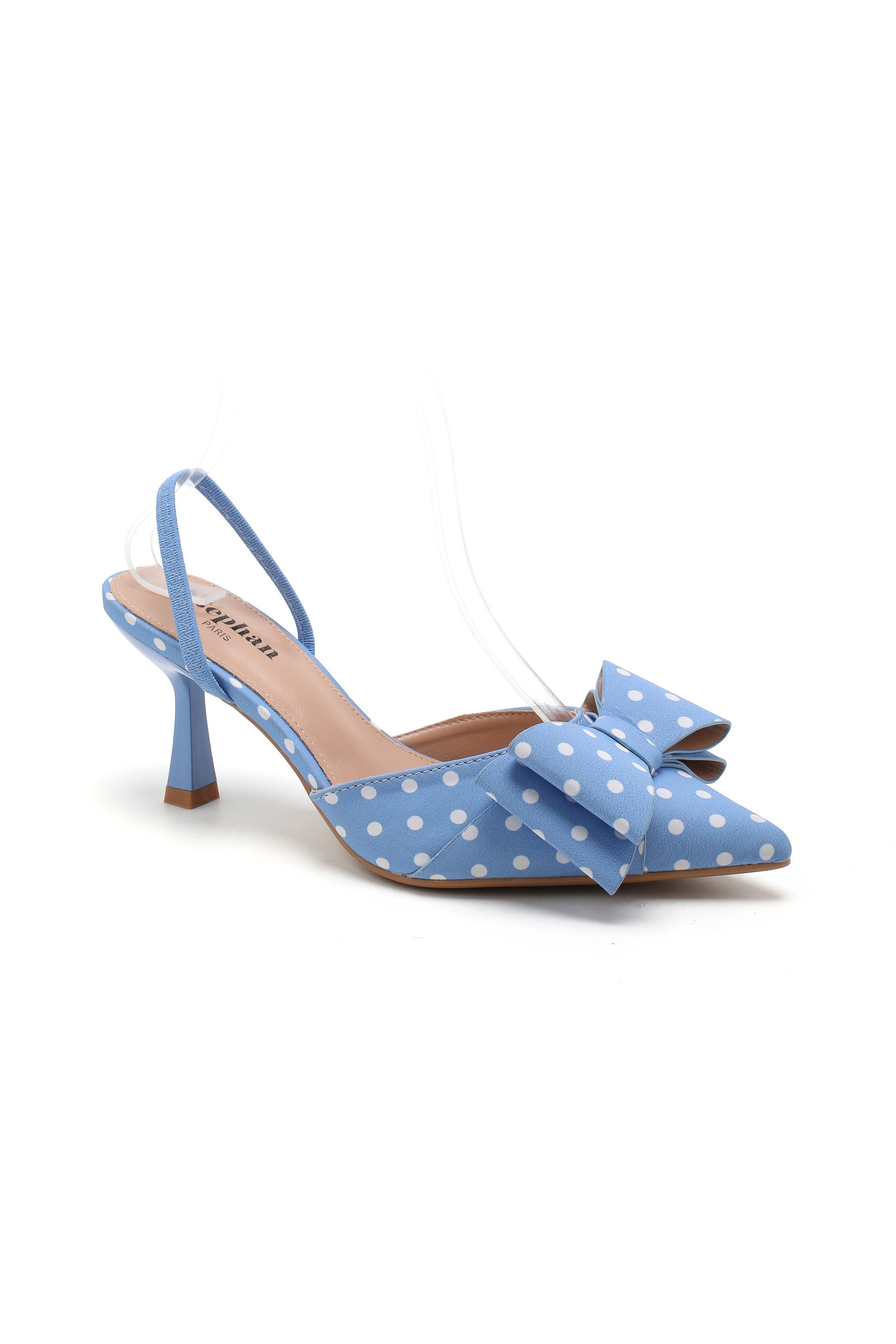 Mayorista Stephan Paris - Zapatos de tacón slingback de lunares con gran lazo