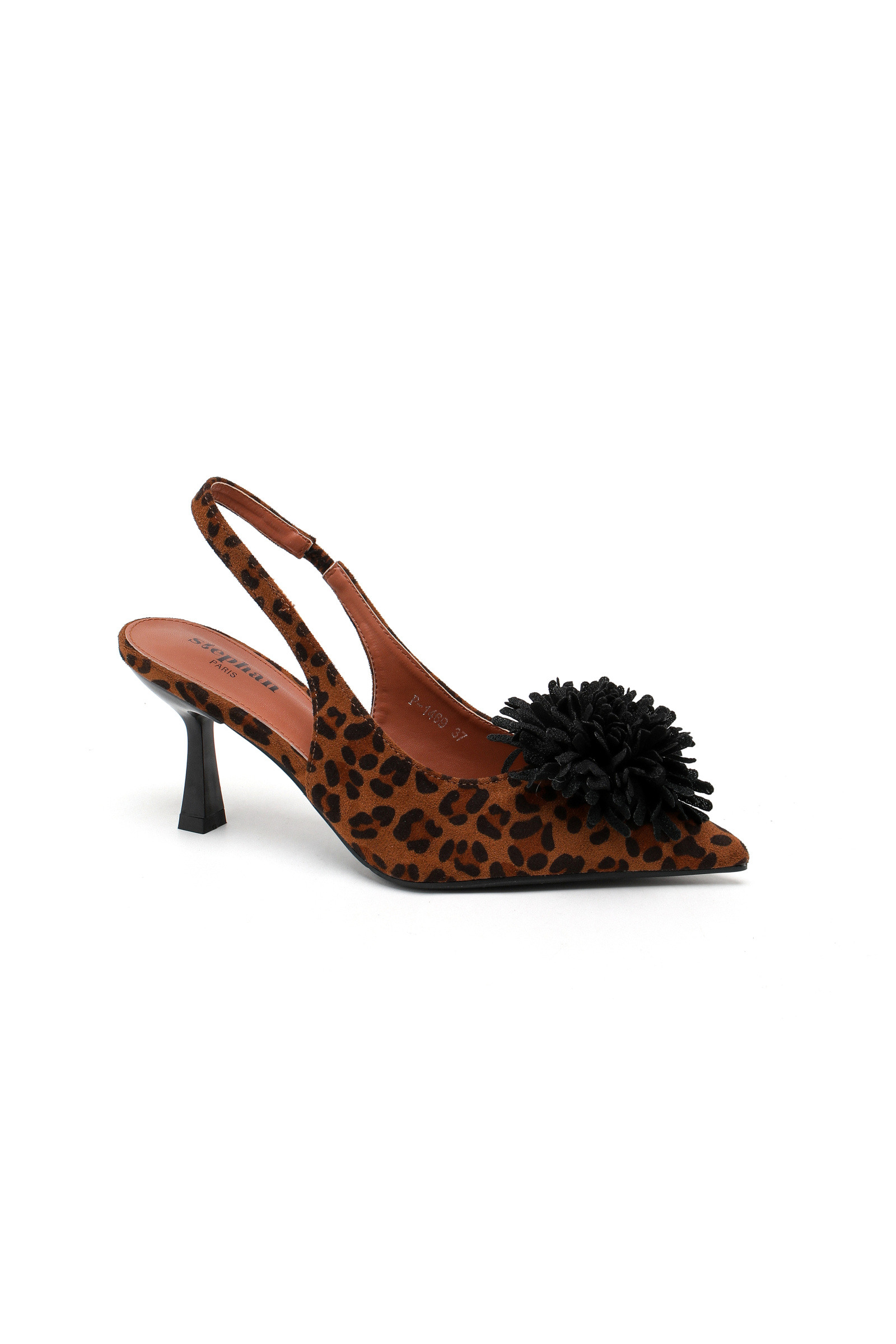 Grossiste Stephan Paris - Escarpins slingback à fleur décorative