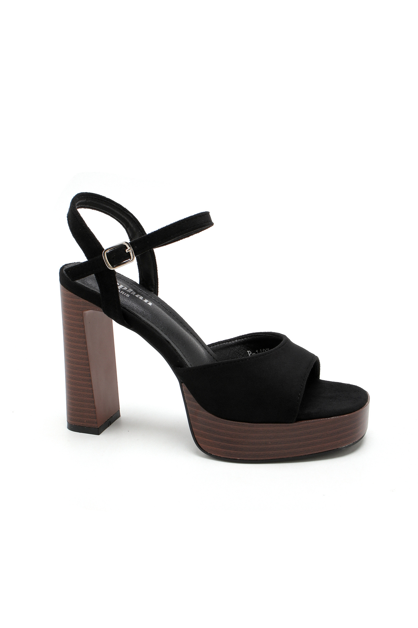 Mayorista Stephan Paris - Sandalias de plataforma de ante – Tacón de bloque efecto madera