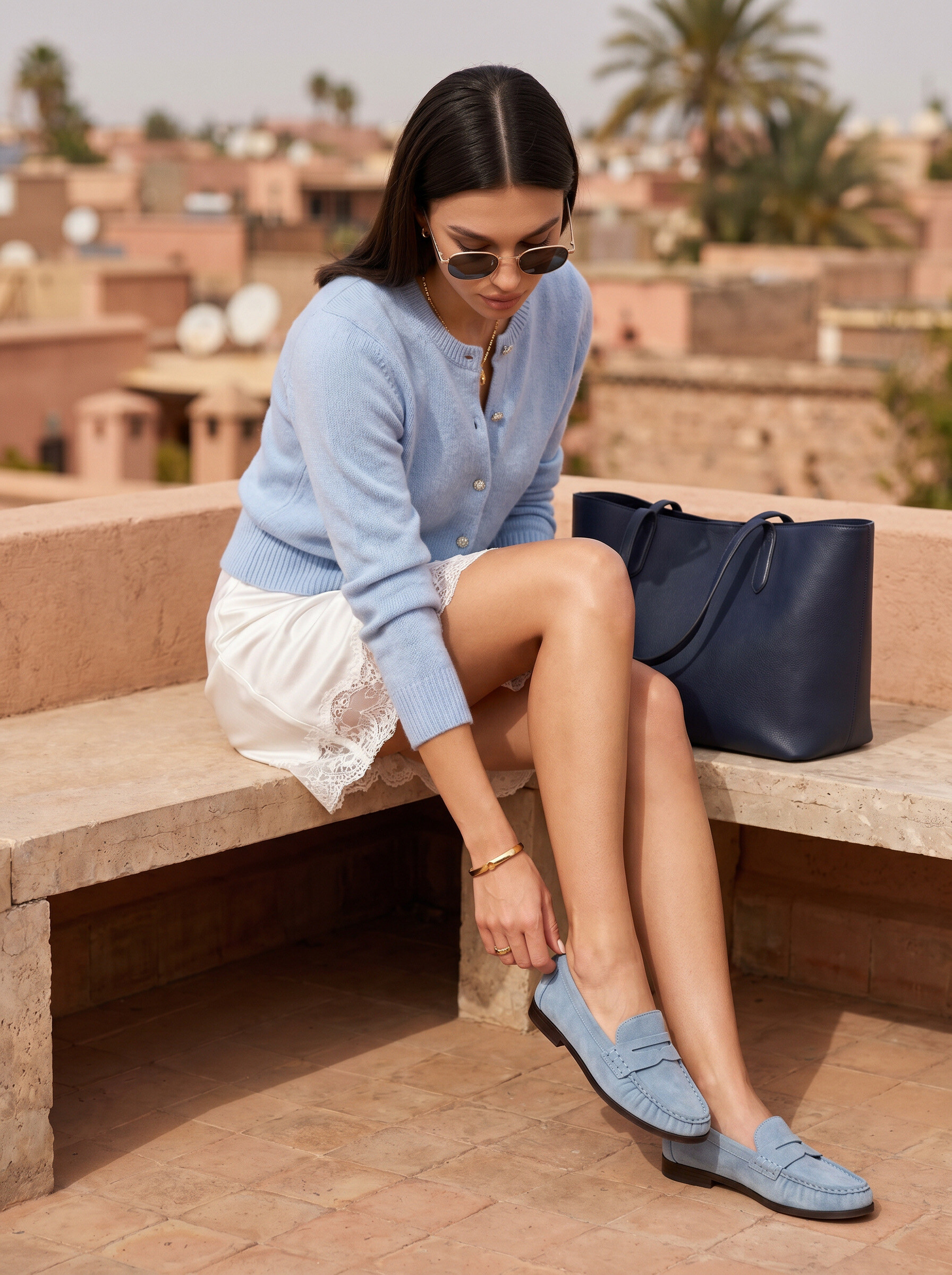 Grossiste Stephan Paris - Mocassins plats effet daim