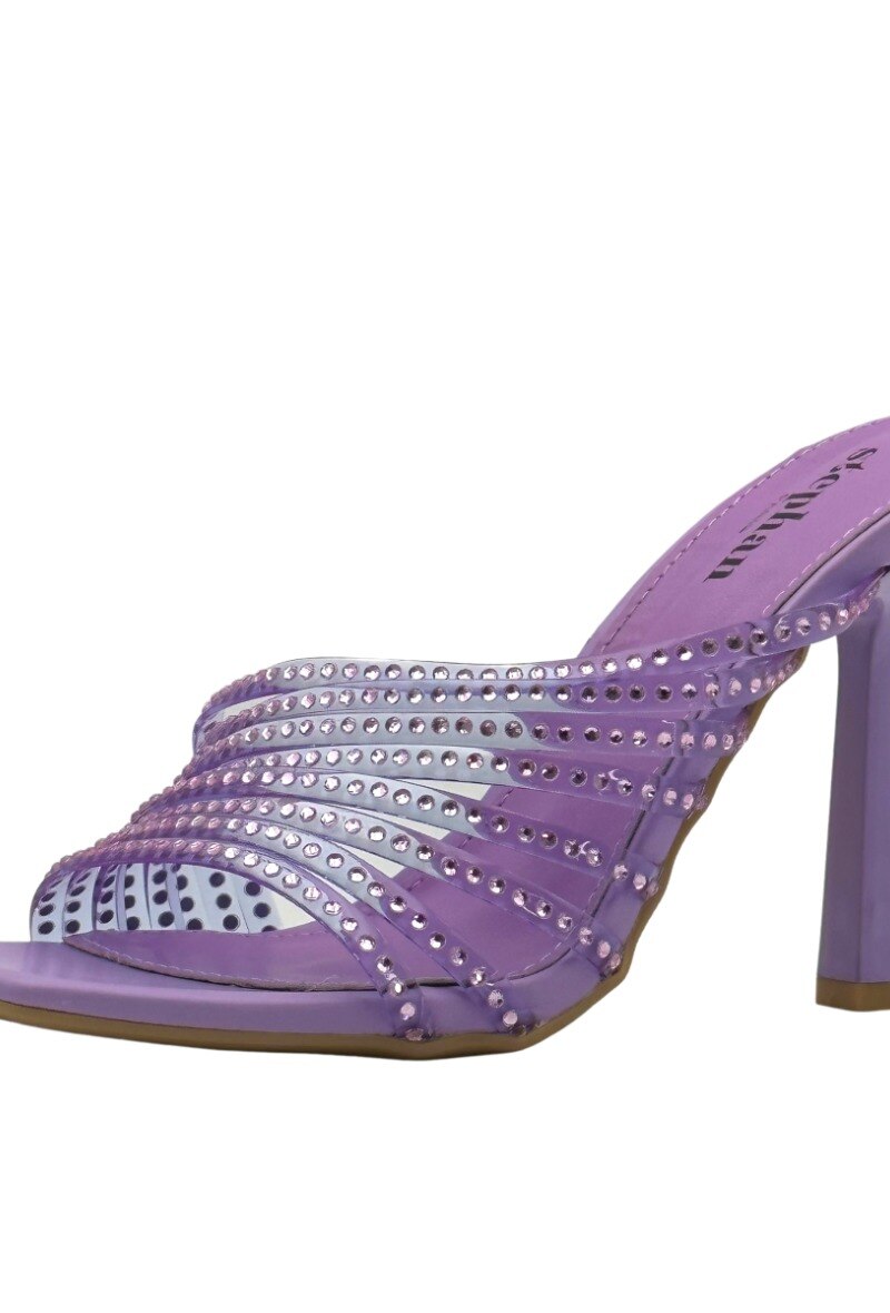 Grossiste Stephan Paris - Mules ornement en cristaux brillant