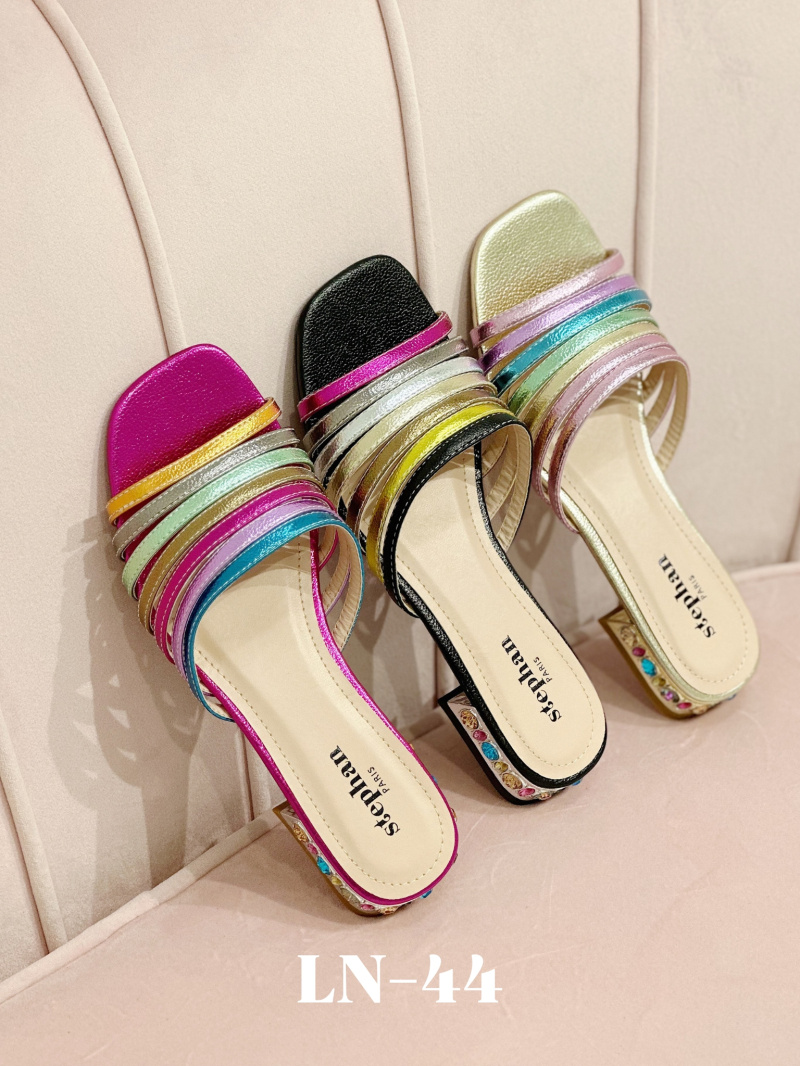 Grossiste Stephan Paris - Mules multicolores à bandes : Palette Vibrante