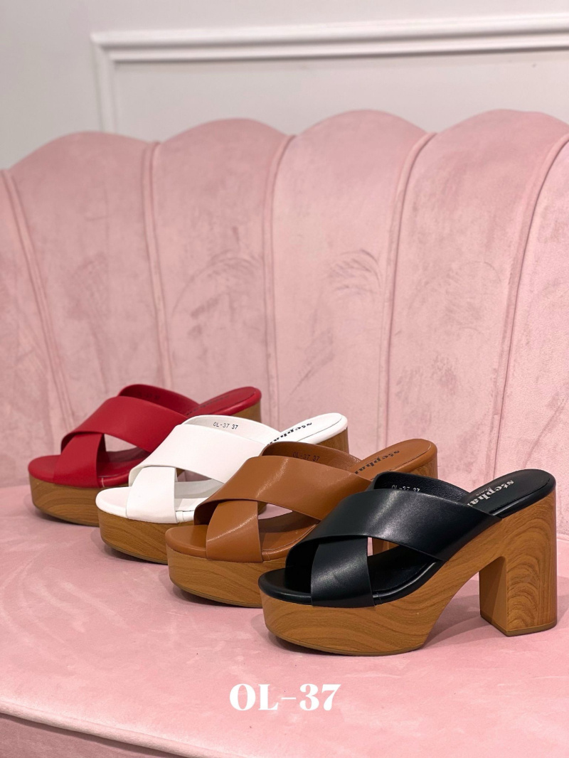 Grossiste Stephan Paris - Sabots hauts en simili cuir avec brides croisées
