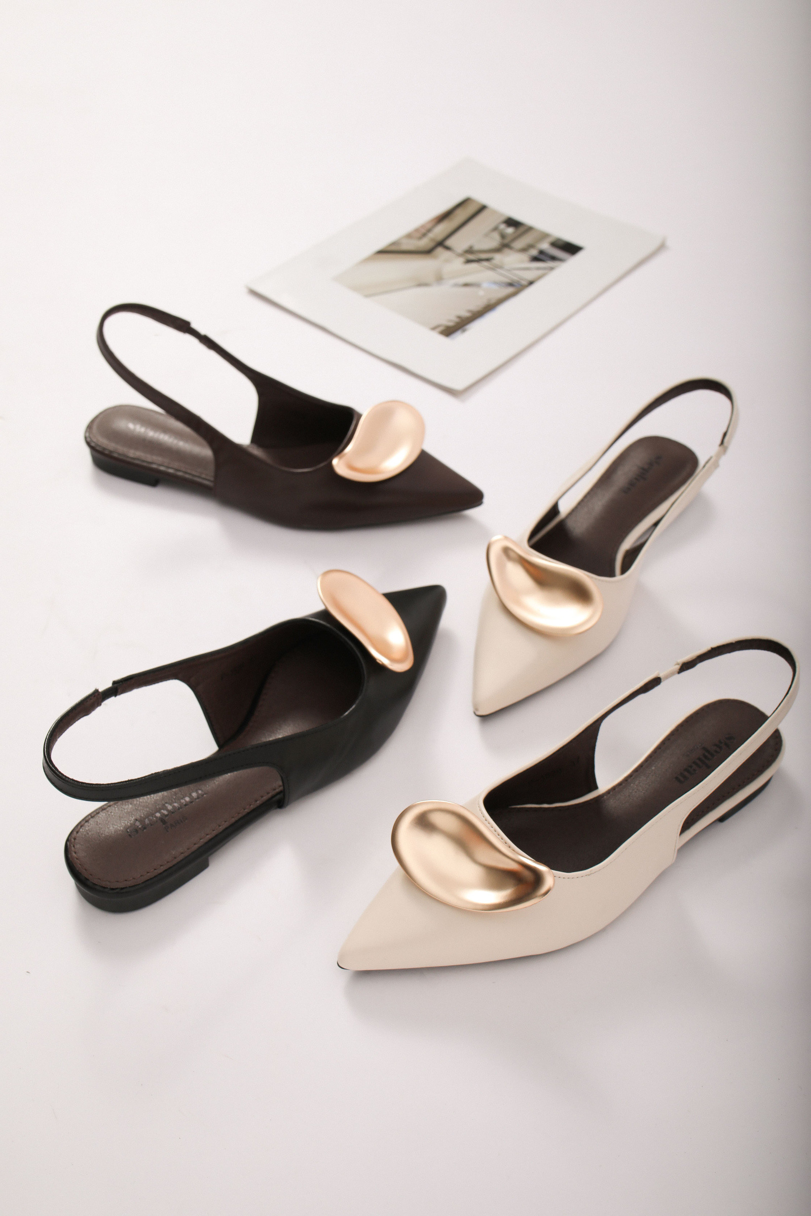 Mayorista Stephan Paris - Slingback puntiagudo con detalle de joya