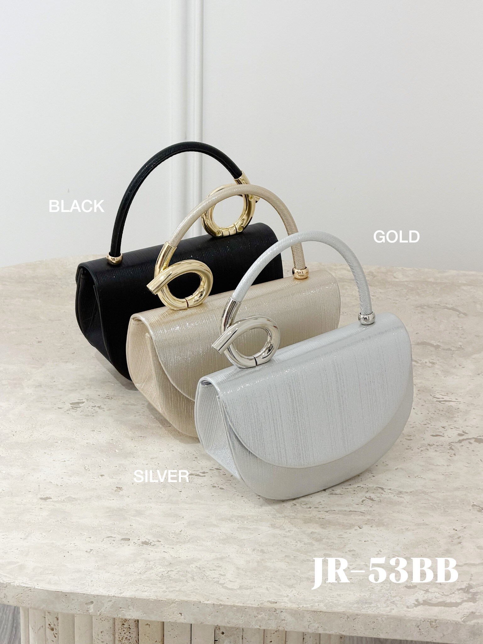 Mayorista Stephan Paris - Bolso media luna con asa de joya