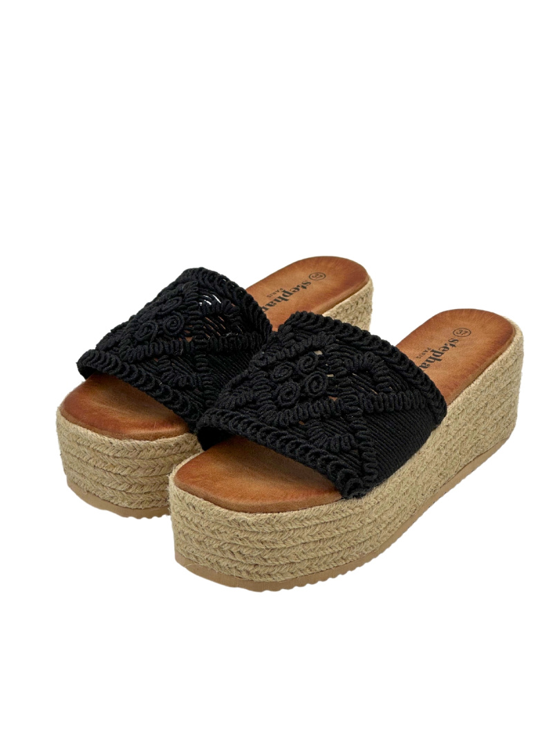 Großhändler Stephan Paris - Espadrille-Sandalen mit Keilabsatz