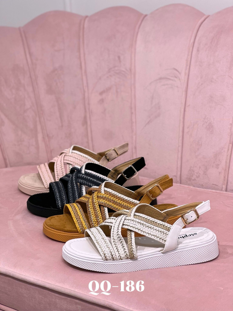 Grossiste Stephan Paris - Sandales ouvertes à multi brides tissées