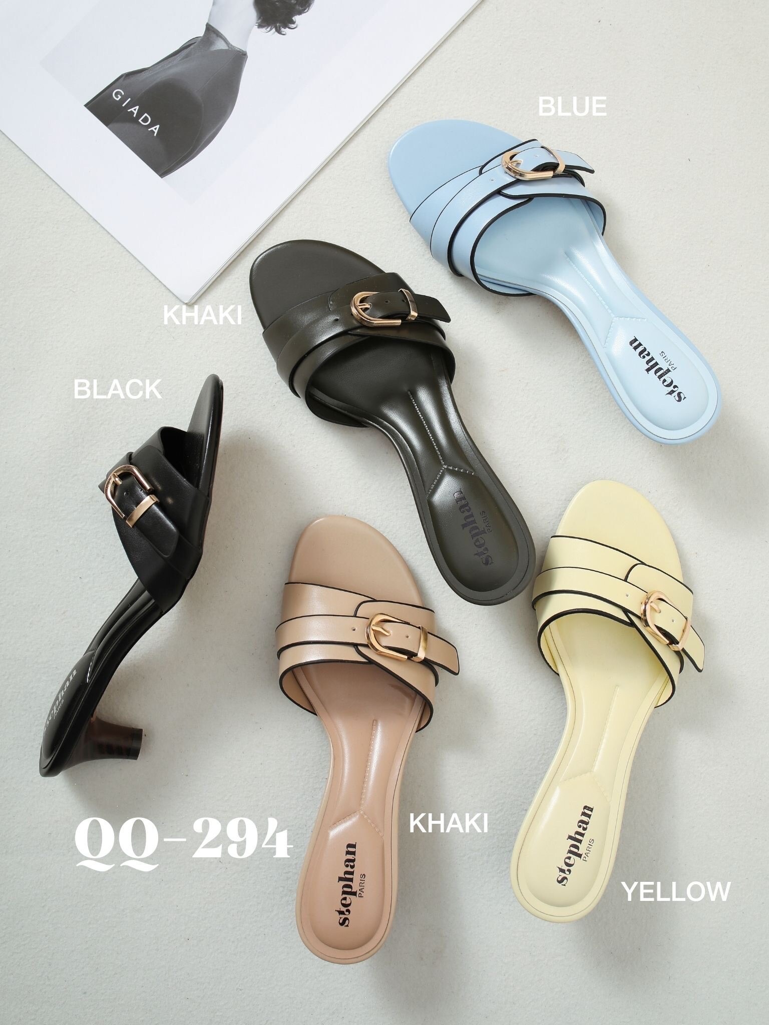 Wholesaler Stephan Paris - Signature buckle heeled mule