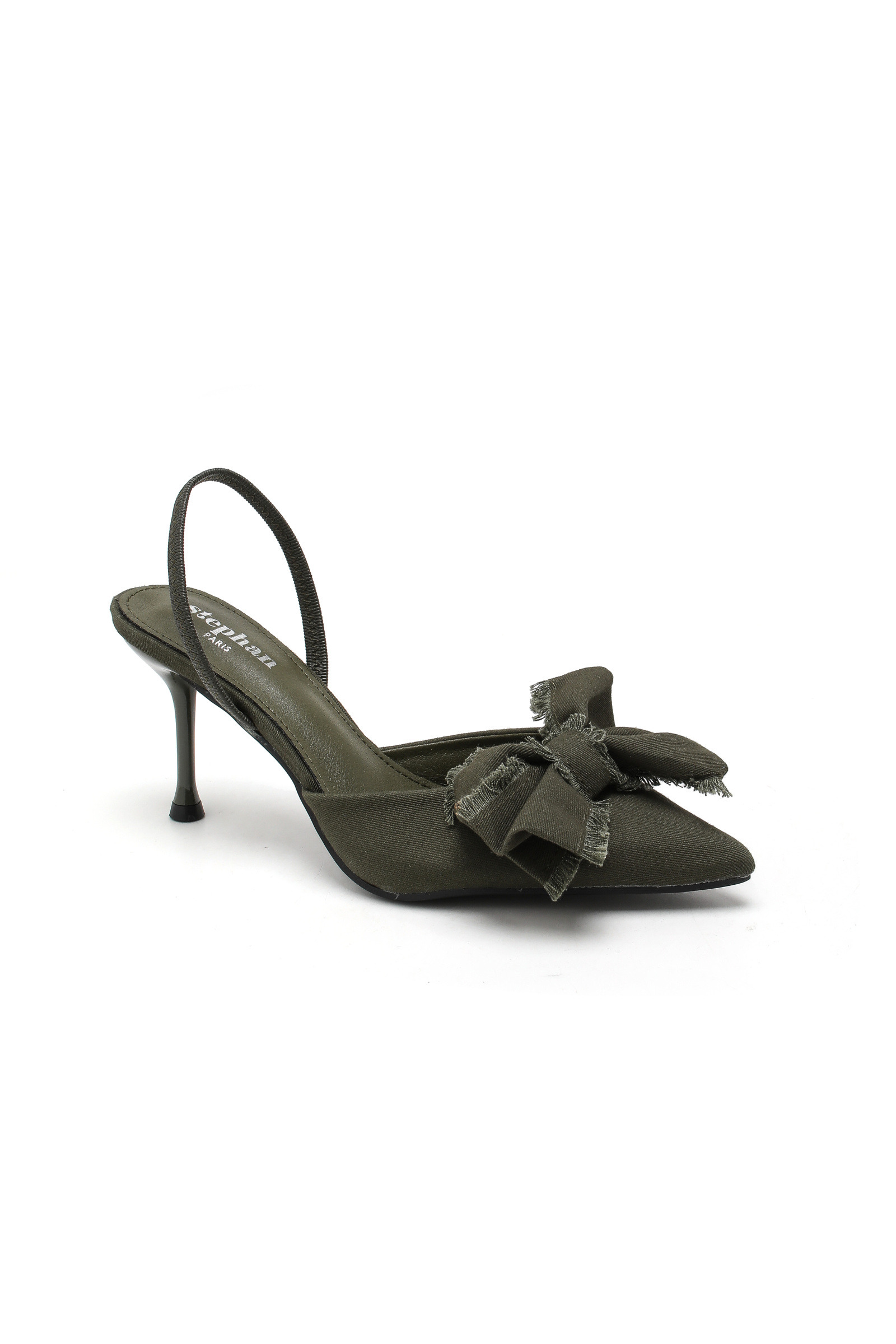 Mayorista Stephan Paris - Zapatos de tacón slingback con lazo deshilachado