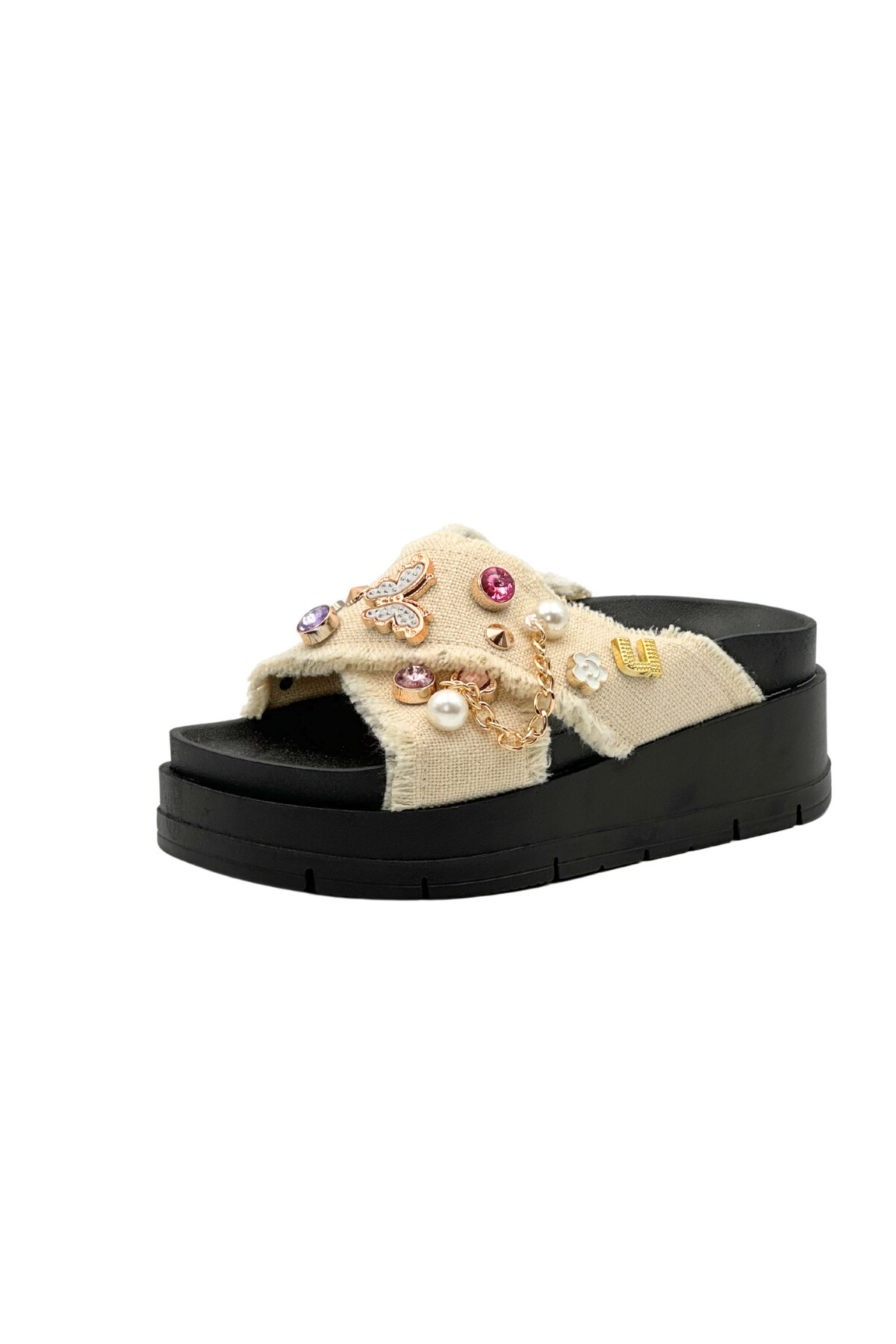 Wholesaler Stephan Paris - Busy Sandals in embroidered denim
