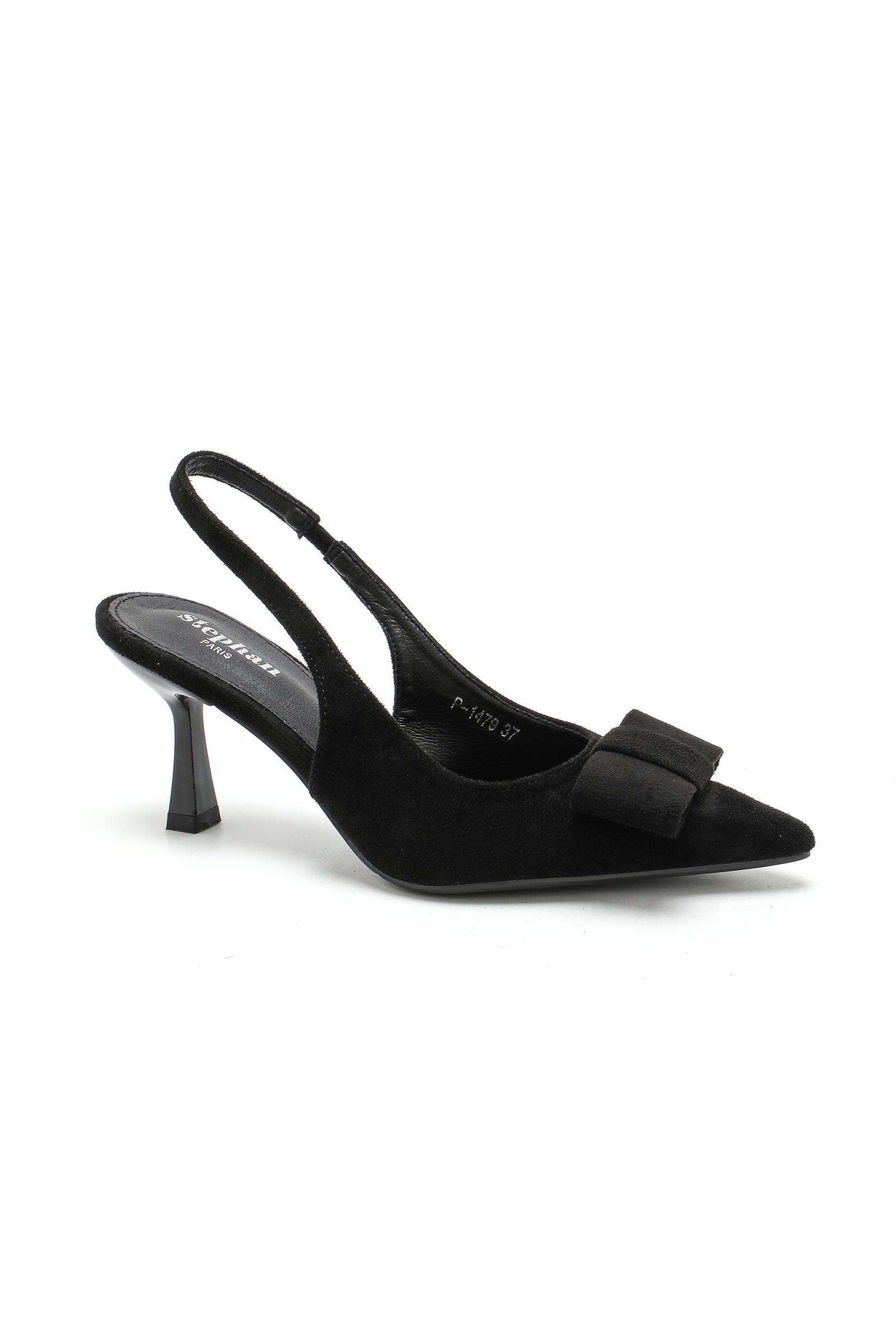 Mayorista Stephan Paris - Zapatos de tacón slingback de ante con lazo
