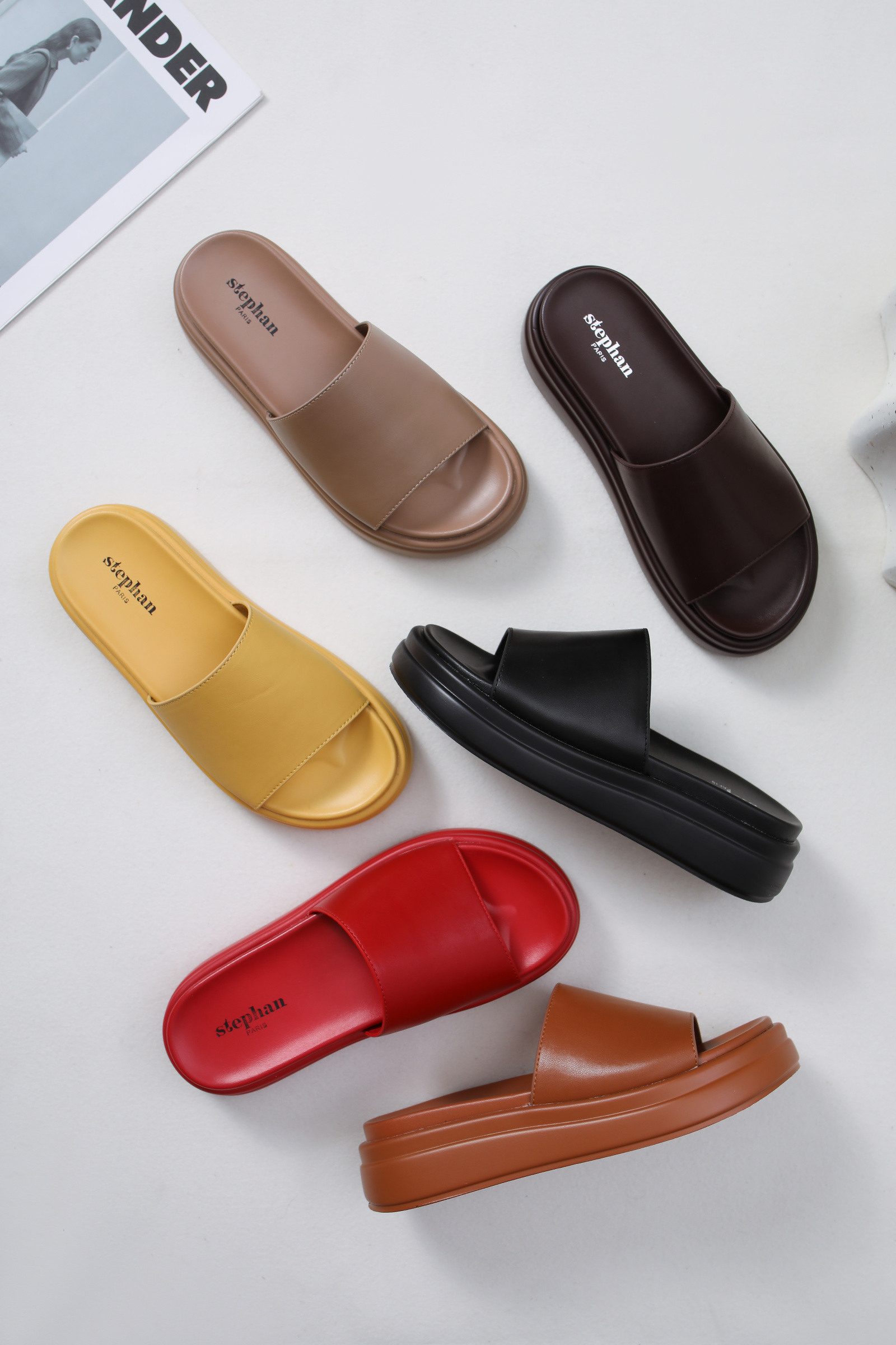 Grossiste Stephan Paris - Mule Plateforme Confort en Simili Cuir Souple