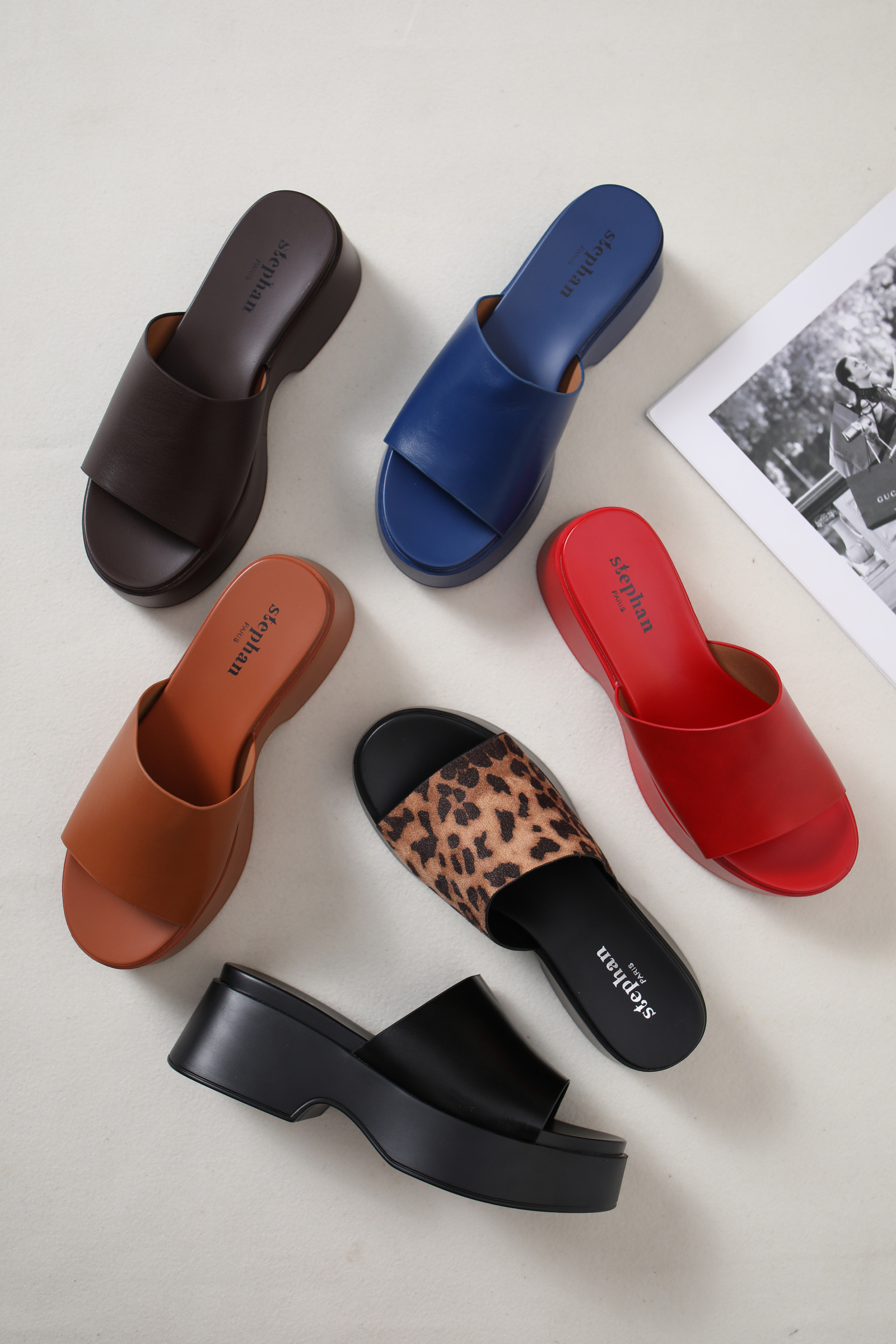 Grossiste Stephan Paris - Mules plateforme en simili cuir
