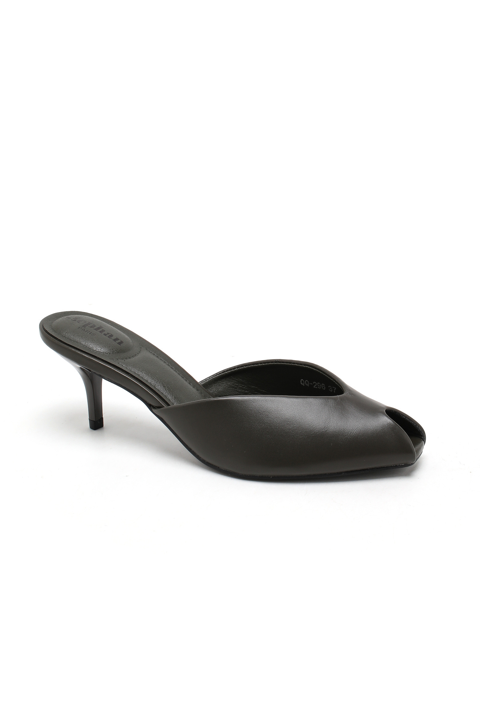 Mayorista Stephan Paris - Mules de punta abierta de cuero sintético