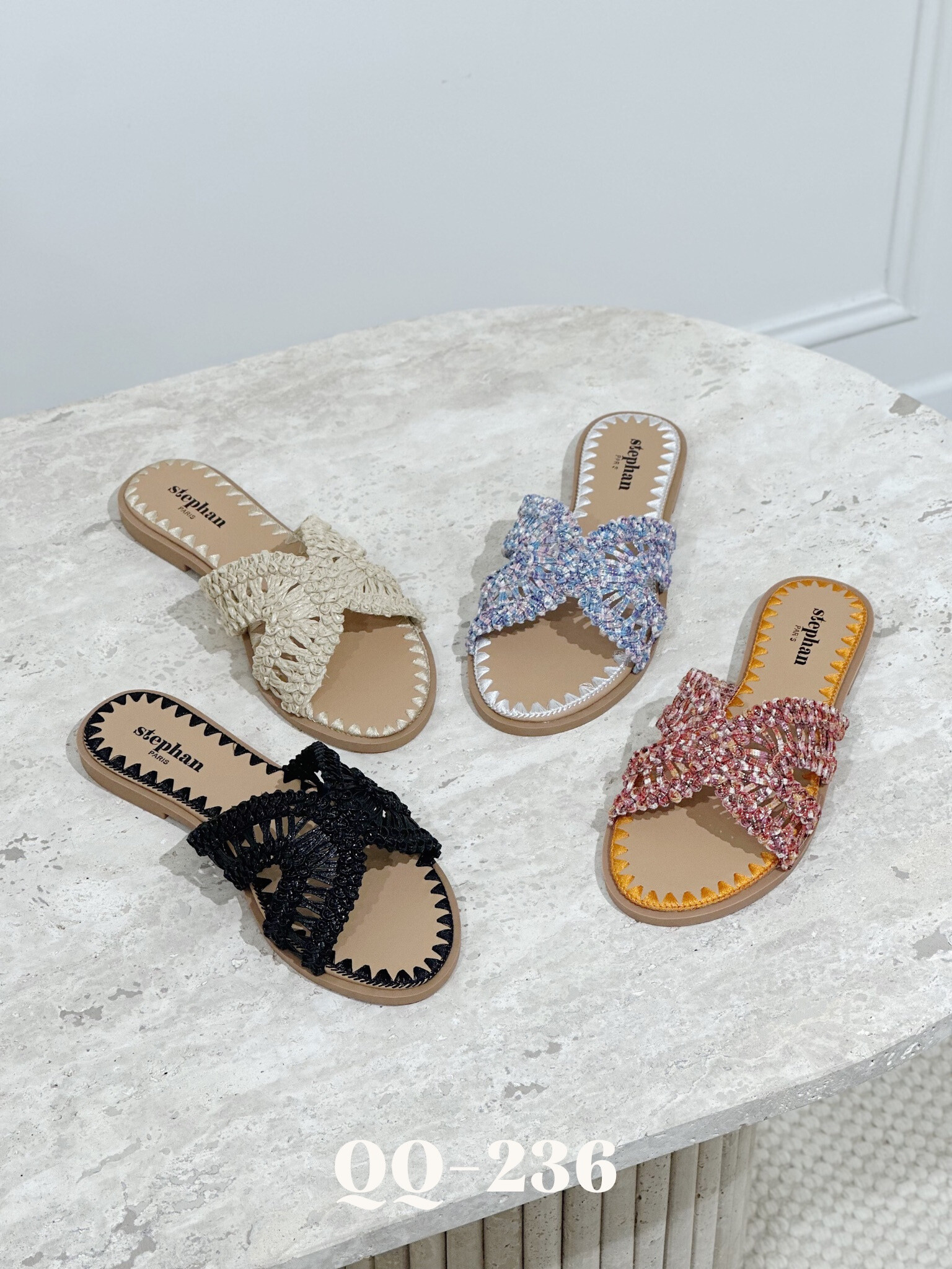 Mayorista Stephan Paris - Sandalias planas trenzadas en material natural