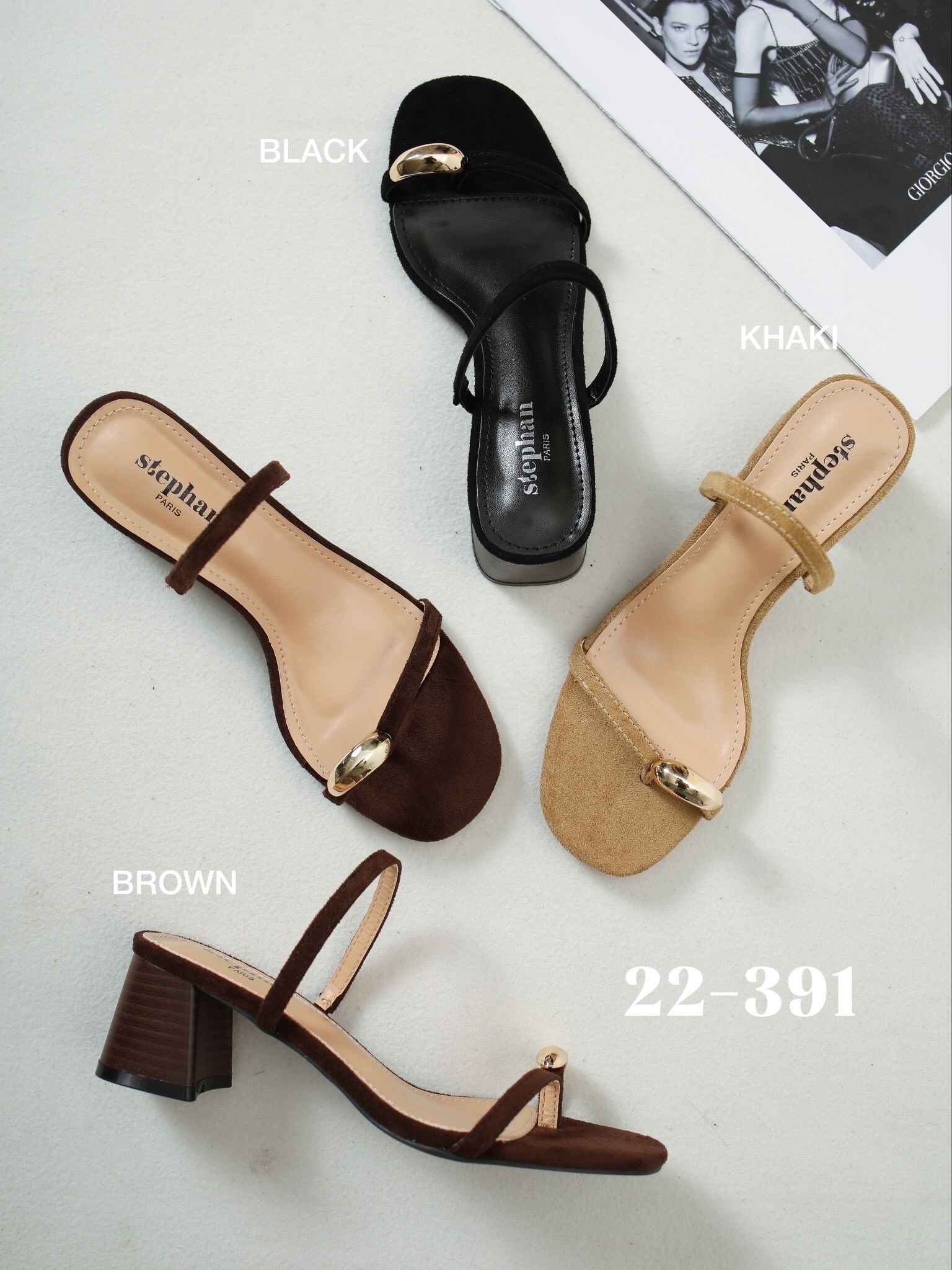 Wholesaler Stephan Paris - Block heel sandals with jewel detail