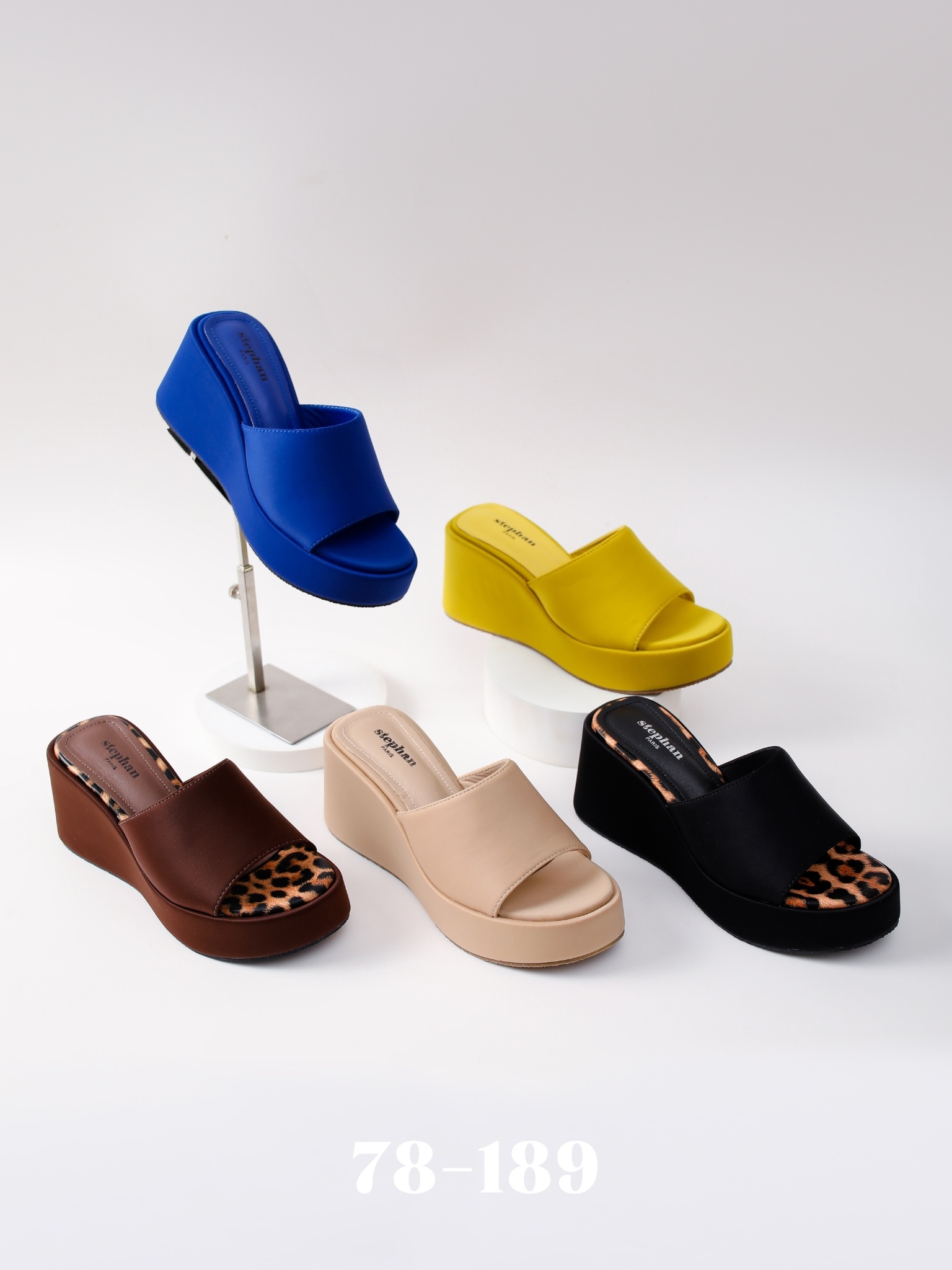 Grossiste Stephan Paris - Mules compensées en simili cuir