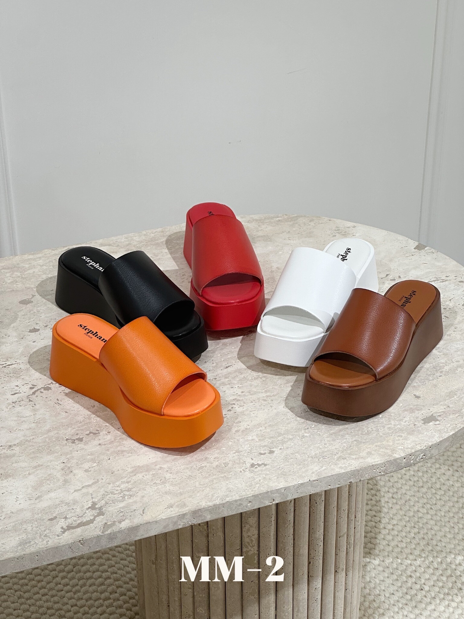 Grossiste Stephan Paris - Mules à plateforme en similicuir