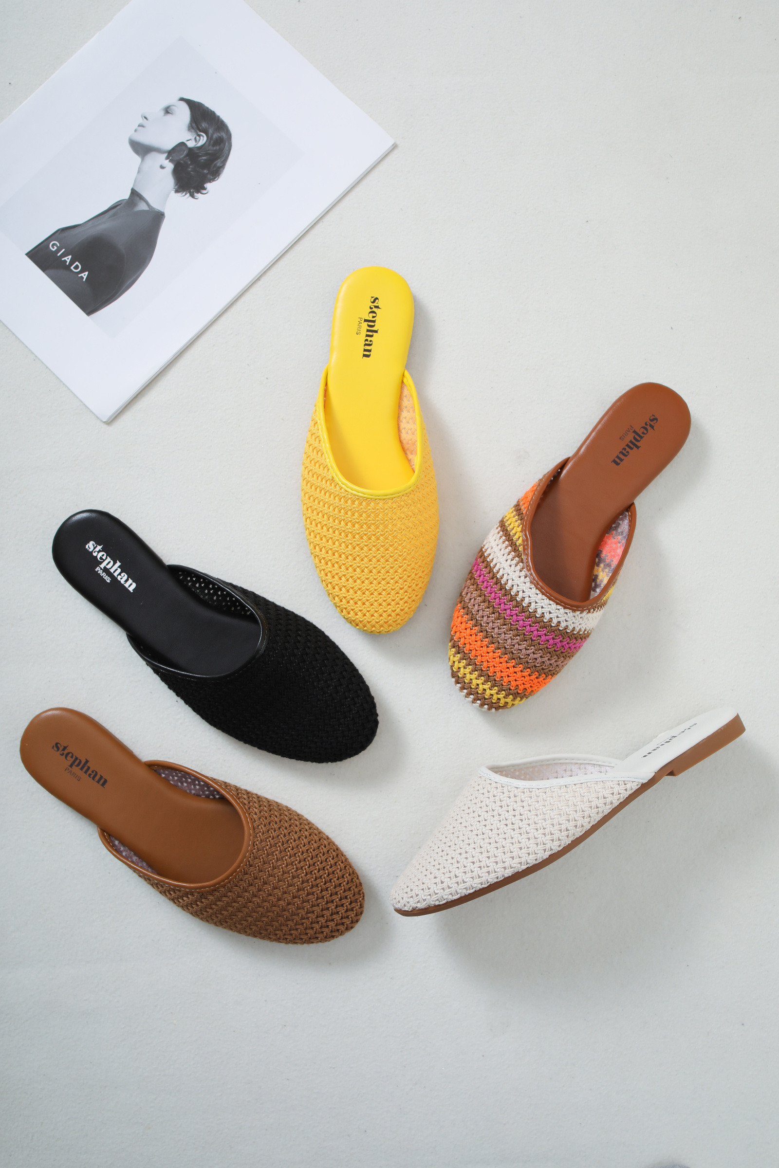 Mayorista Stephan Paris - Mule plano con efecto trenzado minimalista
