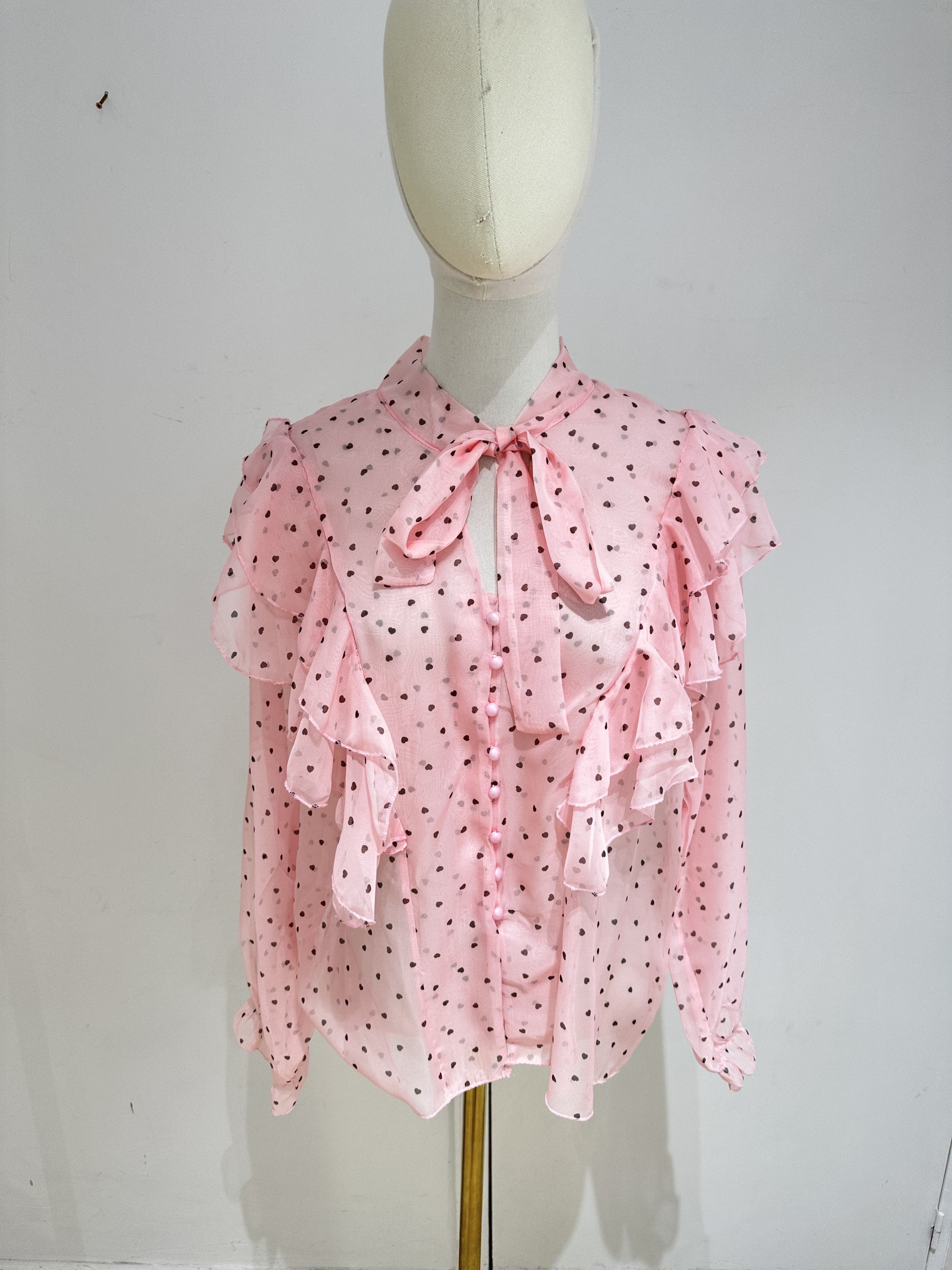 Wholesaler Studio170 - FLOWY BLOUSE WITH RUFFLES AND TIE NECK