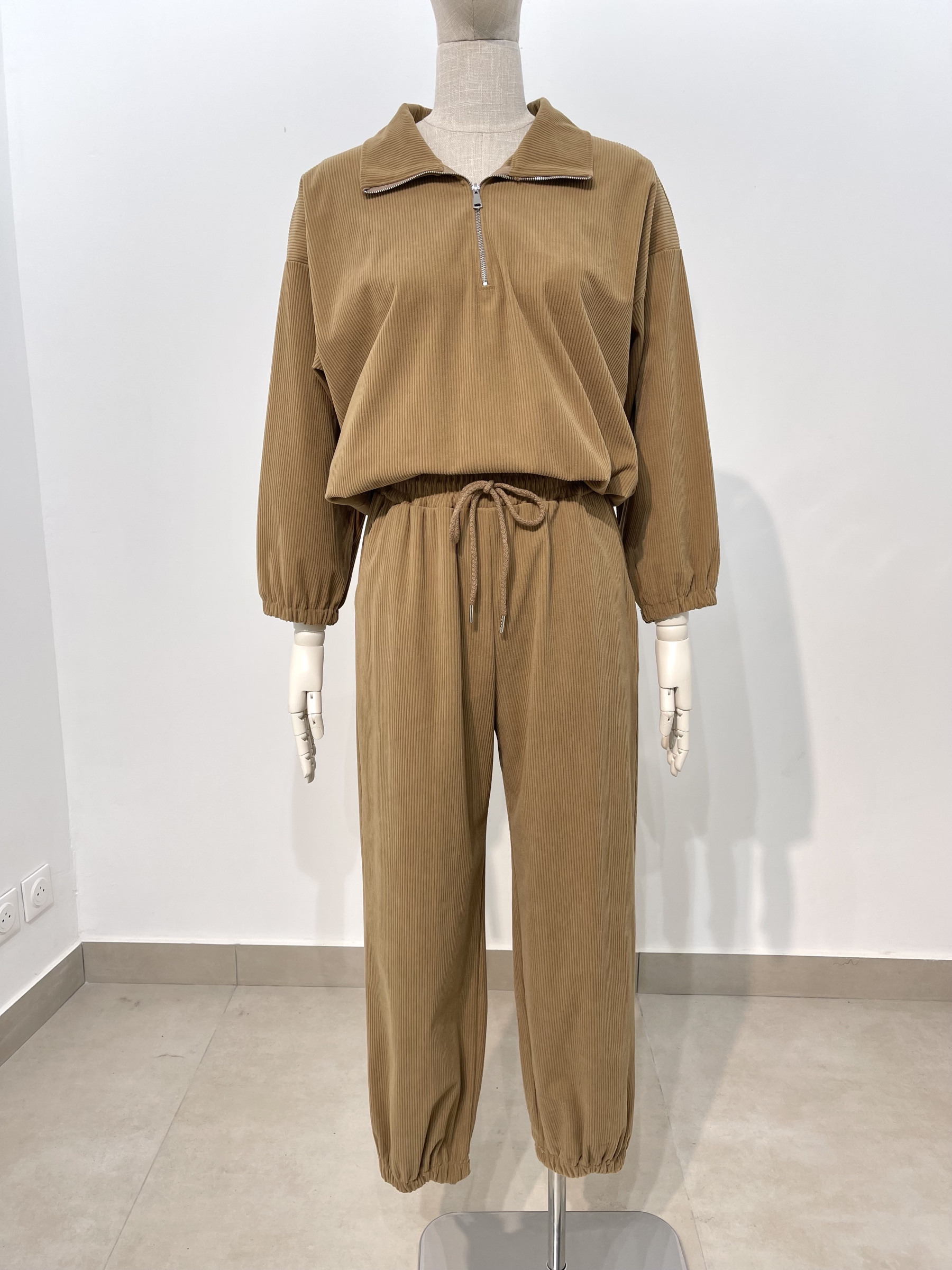 Wholesaler Studio170 - Ribbed Knit Set with Trucker Collar