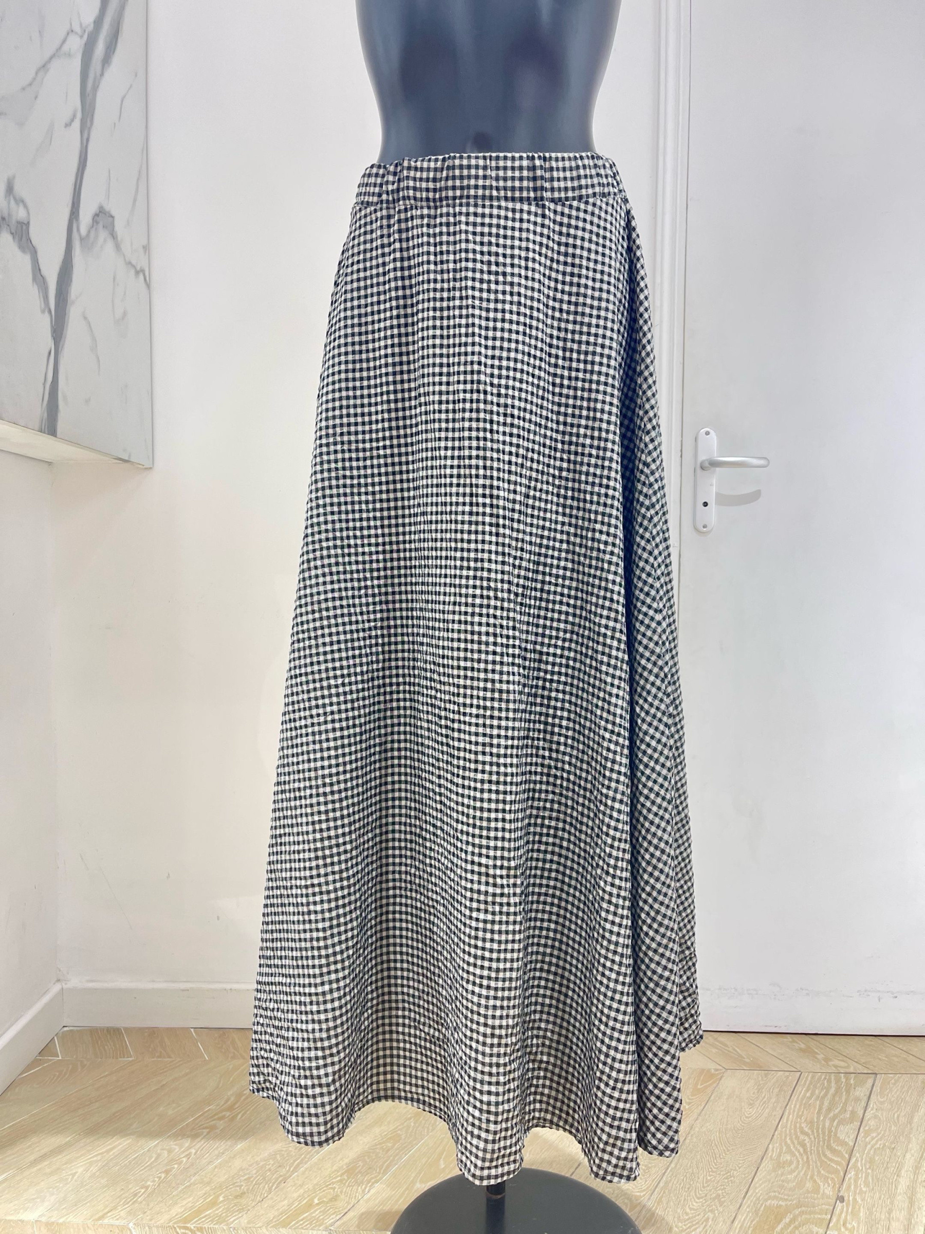 Wholesaler Studio170 - Flowy Long Skirt with Gingham Pattern
