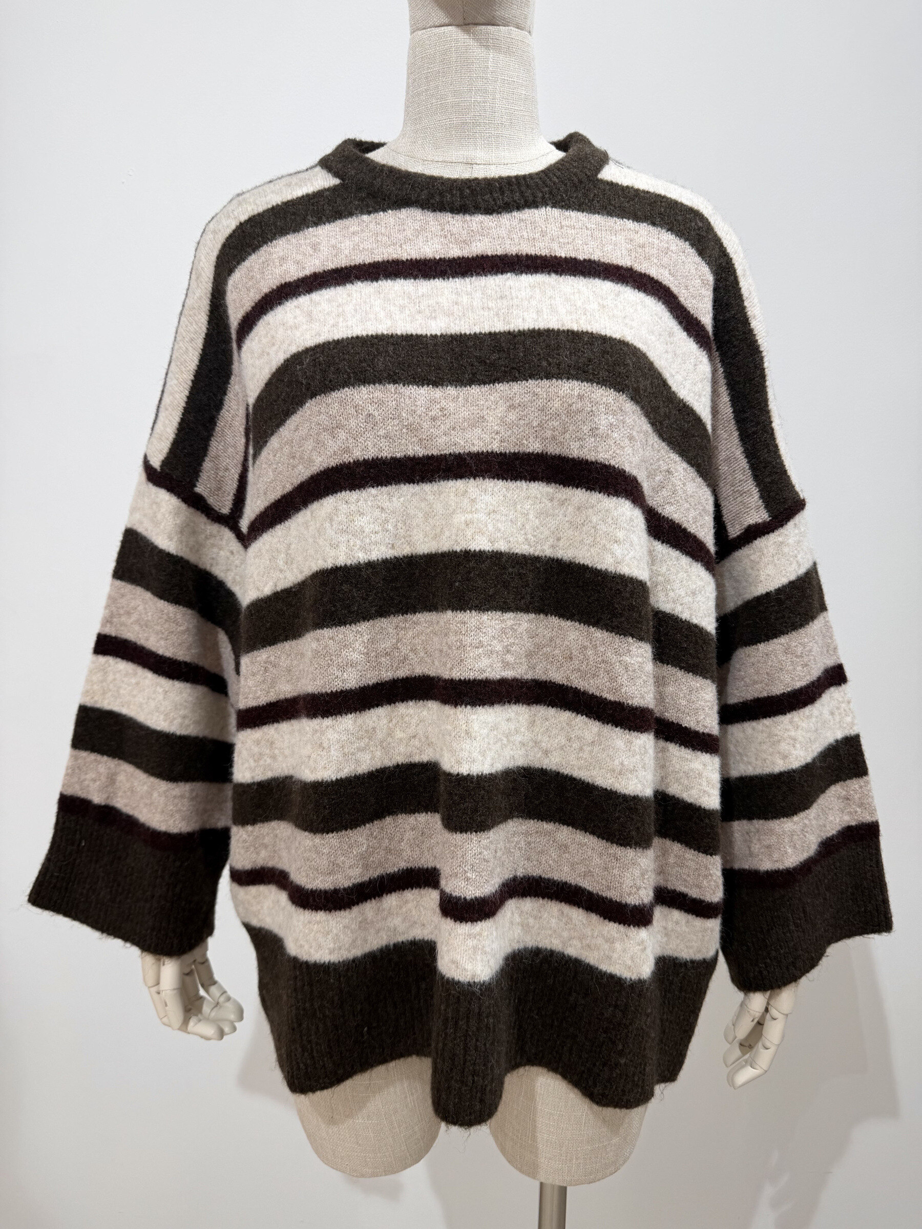Großhändler Studio170 - ÜBERGROSSER GESTREIFTER STRICKPULLOVER