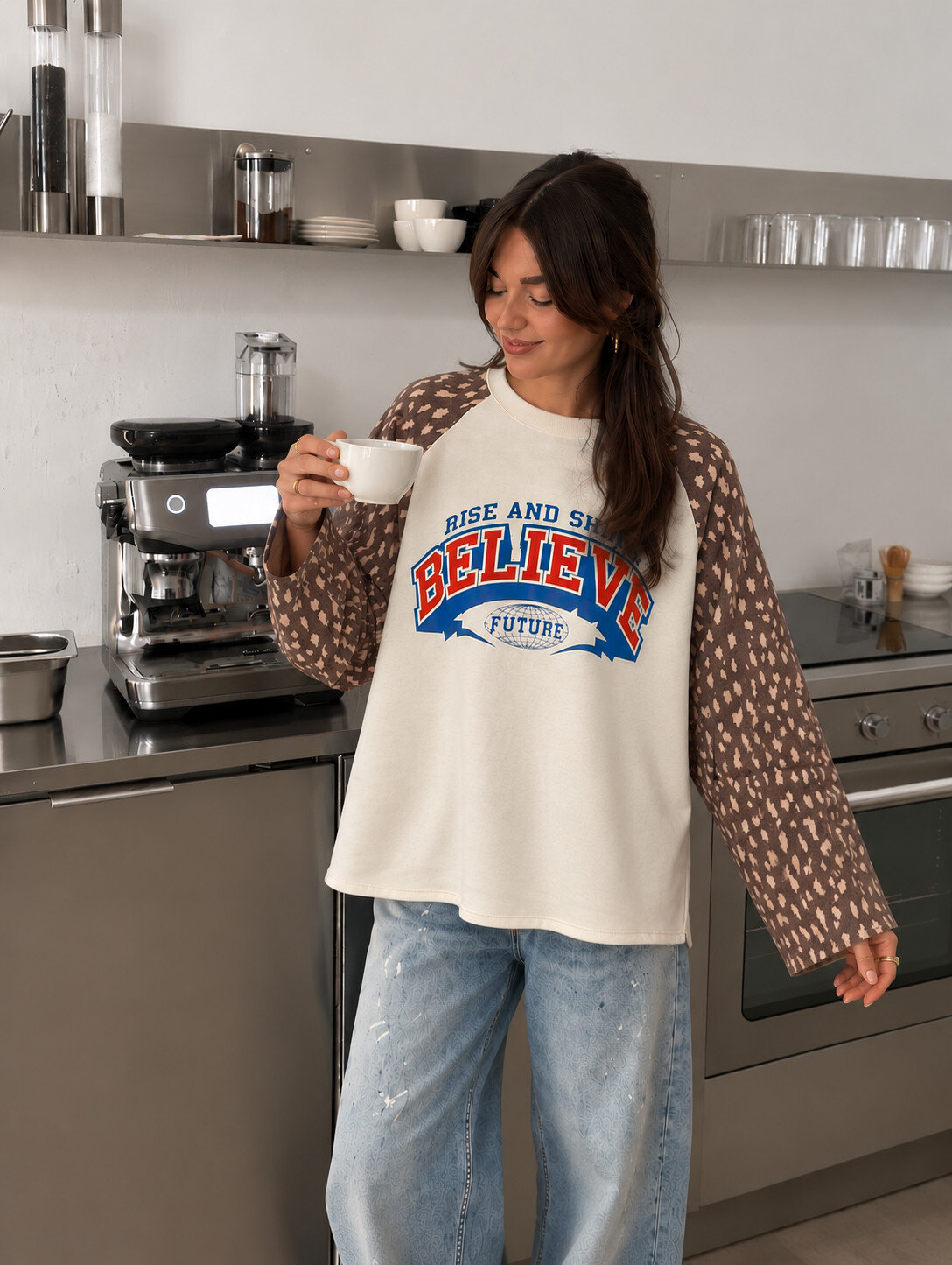 Großhändler Studio170 - SWEATSHIRT MIT BAMBI-PRINT UND RAGLANÄRMELN