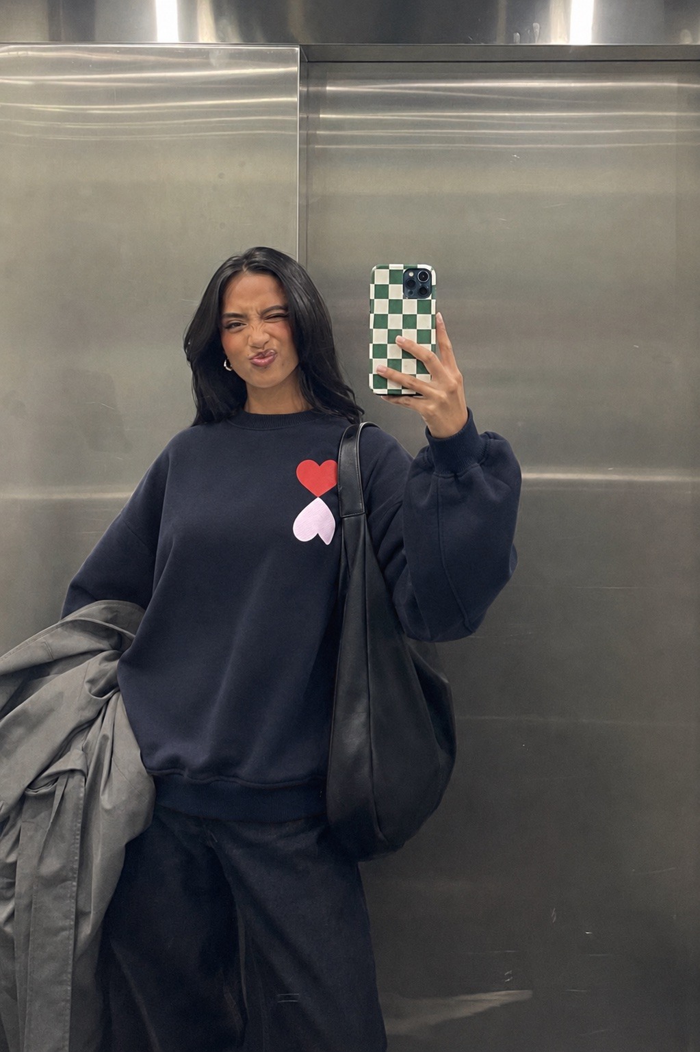 Mayorista Studio170 - SUDADERA CON ESTAMPADO DE CORAZONES