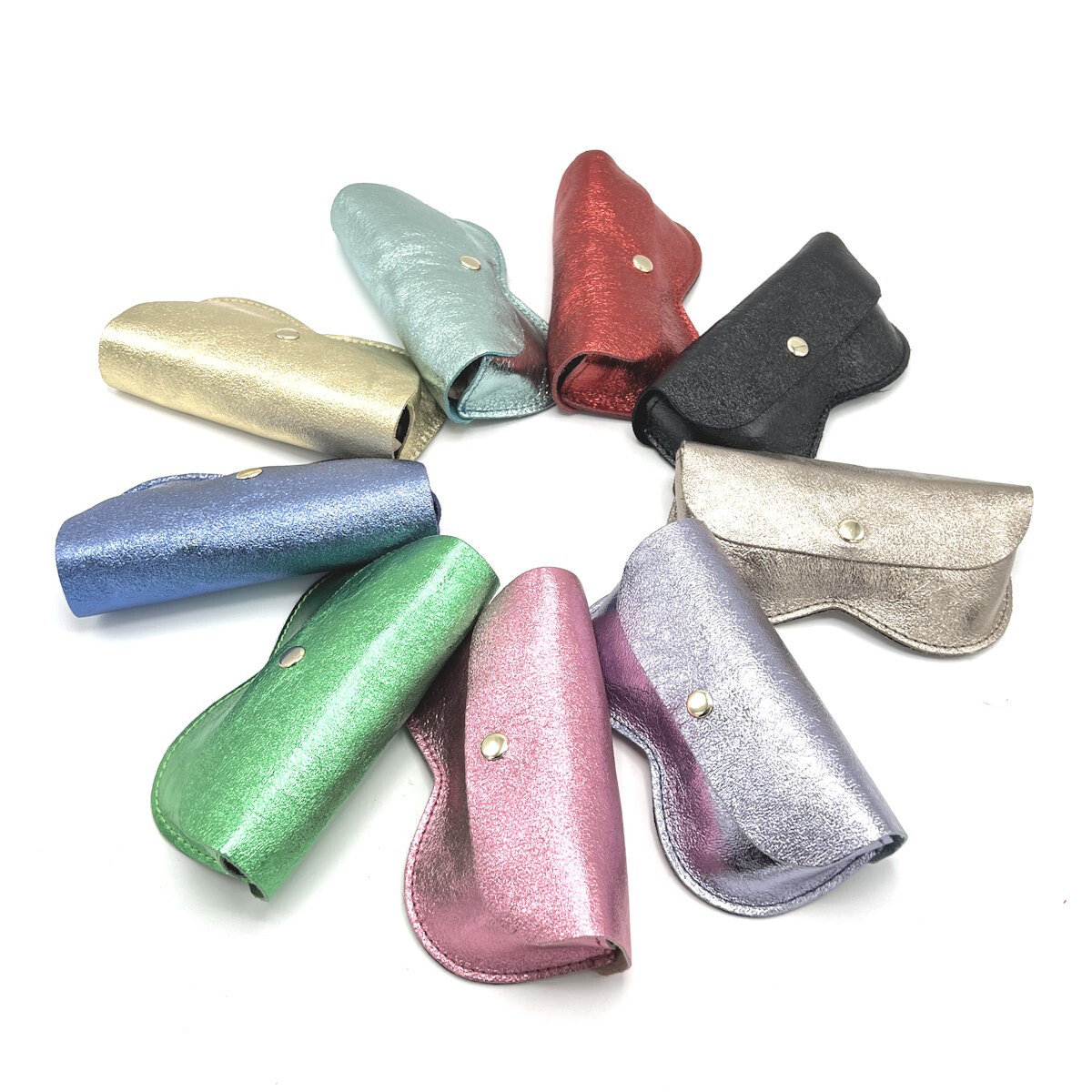 Wholesaler Suie Valentini - Leather eyeglass case in laminated leather, Made in Italy