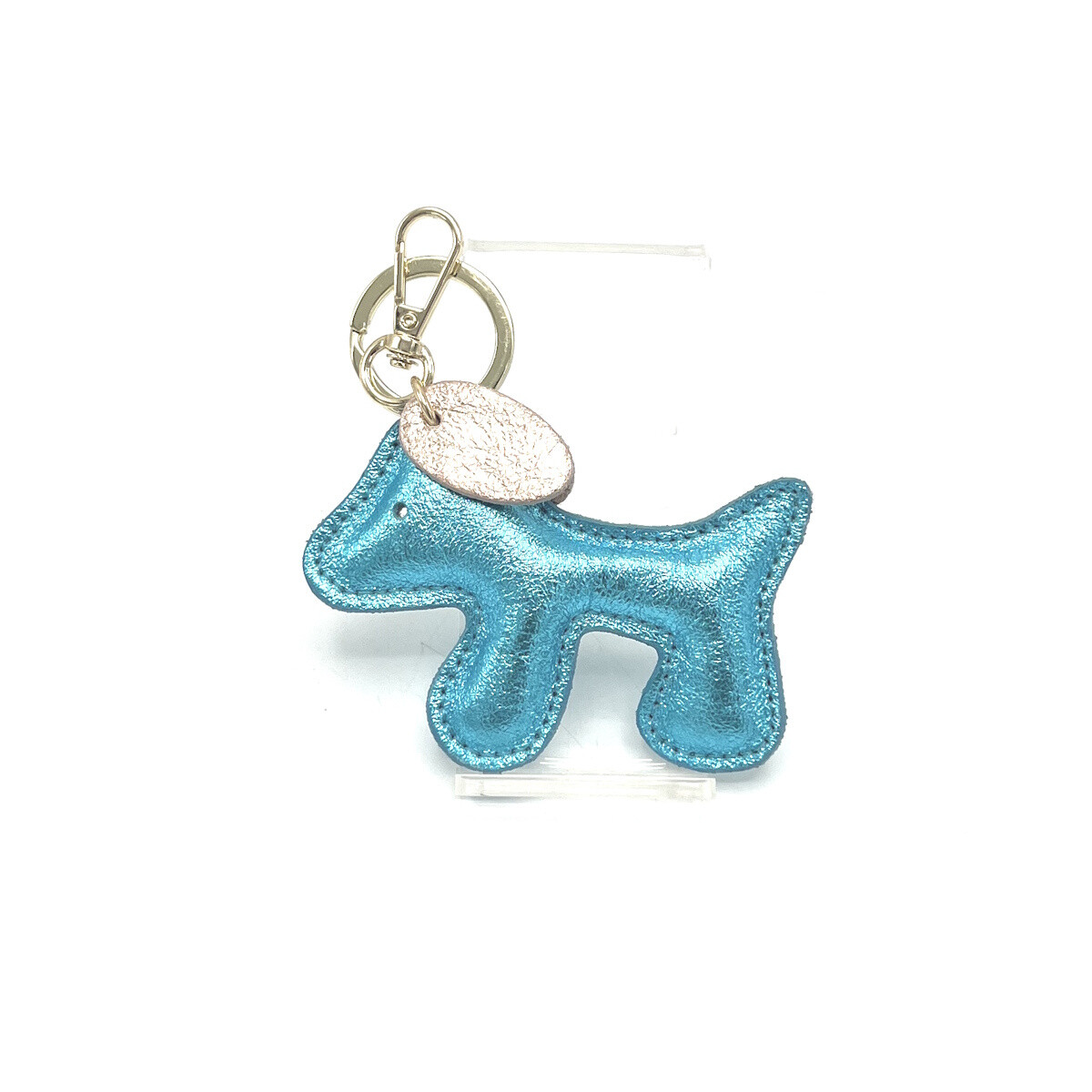 Wholesaler Suie Valentini - Bicolor laminated leather key chain, Cute Puppy Design