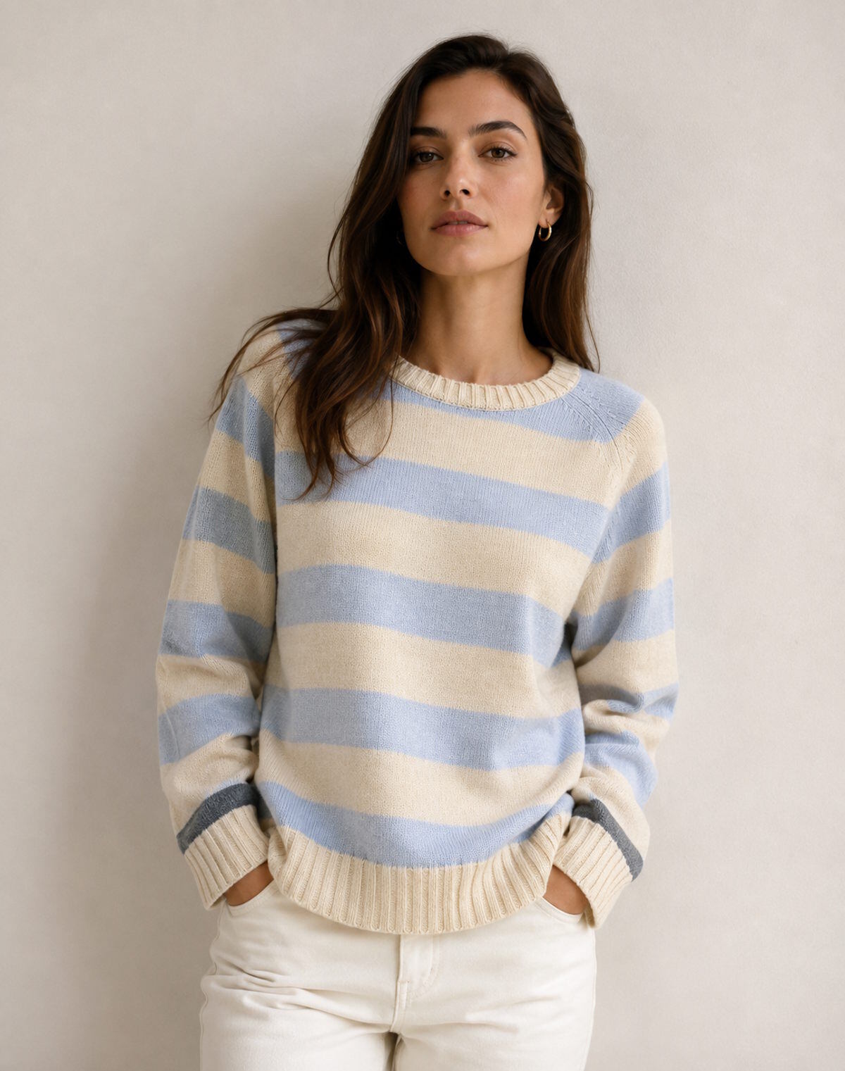Wholesaler Suie Valentini - Cashmere Blend Striped Sweater, art. 8265