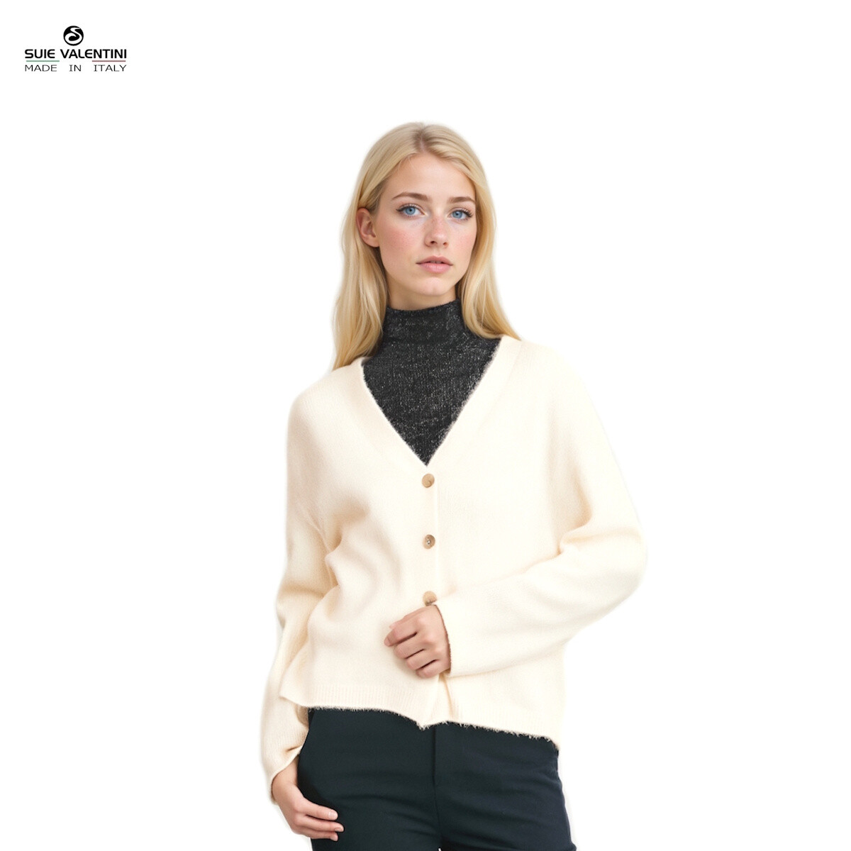 Wholesaler Suie Valentini - Cardigan in Misto Baby Alpaca, art. 17511
