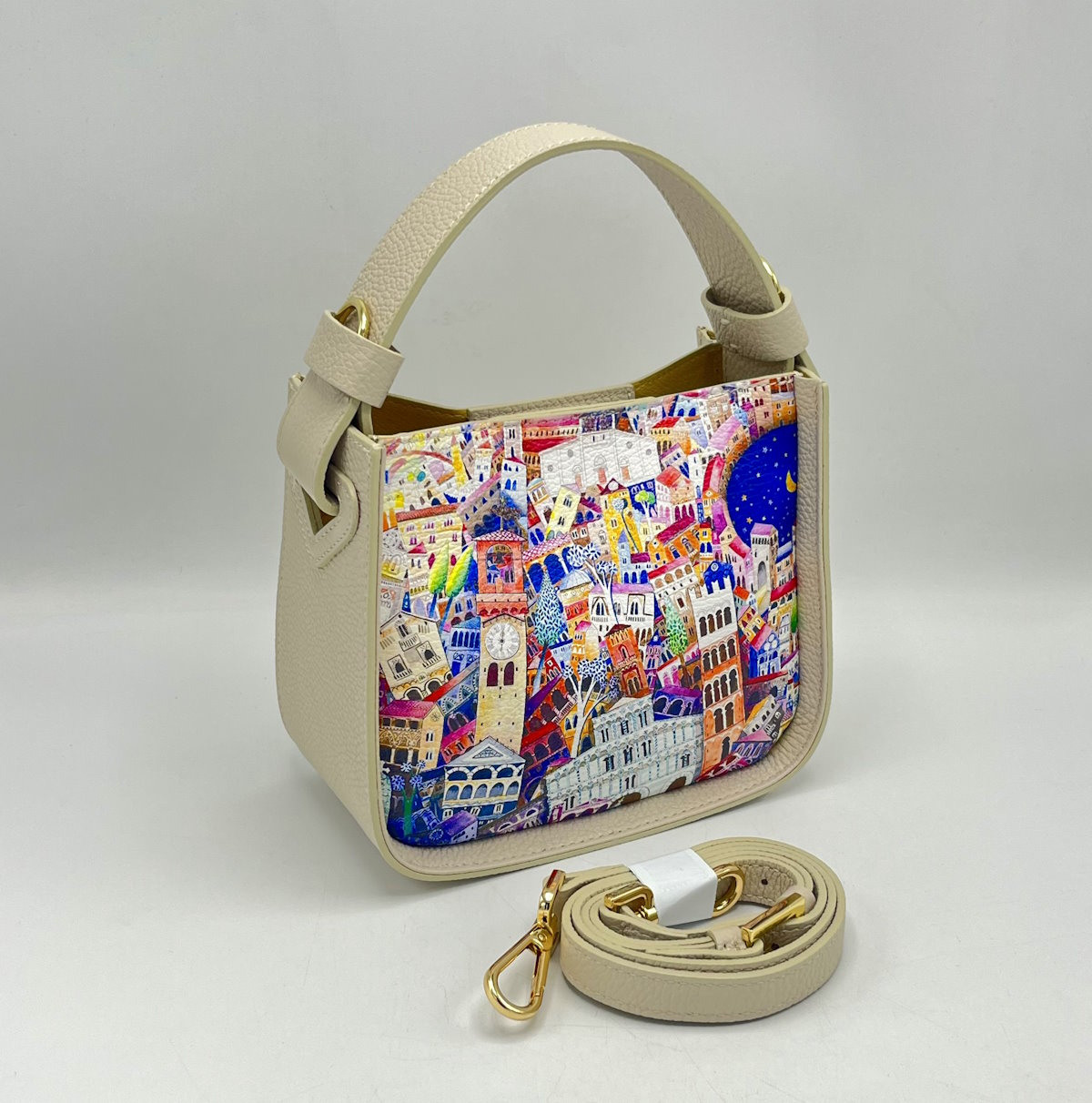 Wholesaler Suie Valentini - Handbag in genuine printed leather, Made in Italy