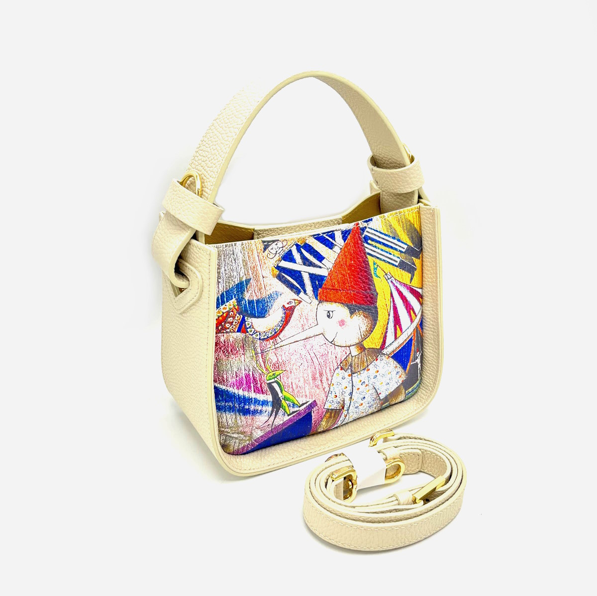 Wholesaler Suie Valentini - Handbag in genuine printed leather, Made in Italy