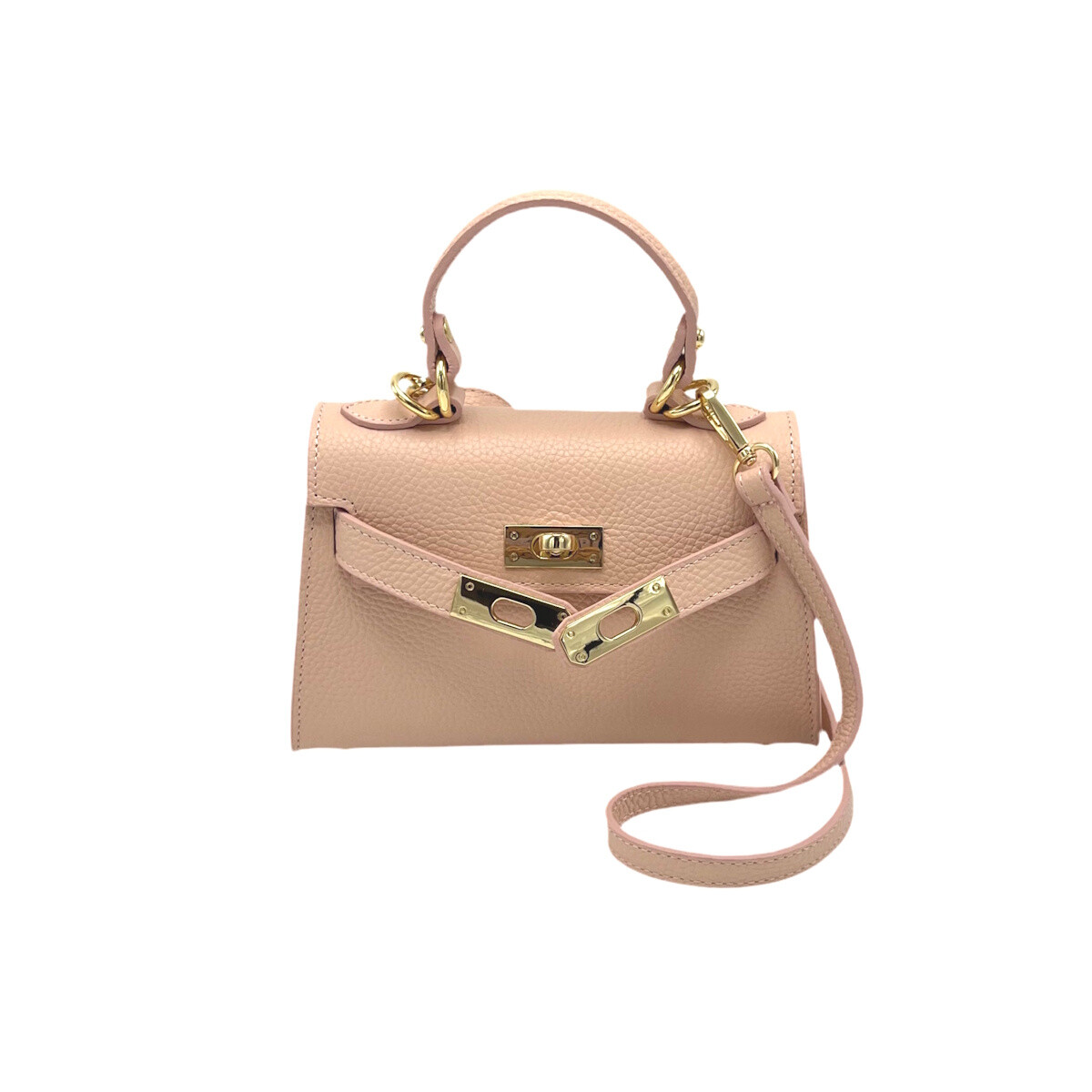 Mayorista Suie Valentini - Bolso bandolera de cuero auténtico, Hecho en Italia, art. 112609