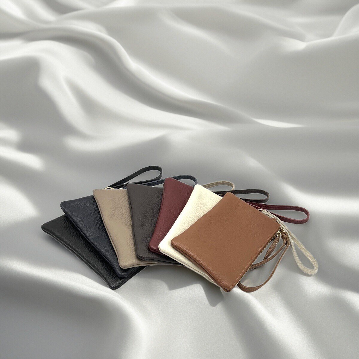 Großhändler Suie Valentini - Echtleder-Clutch, Hergestellt in Italien