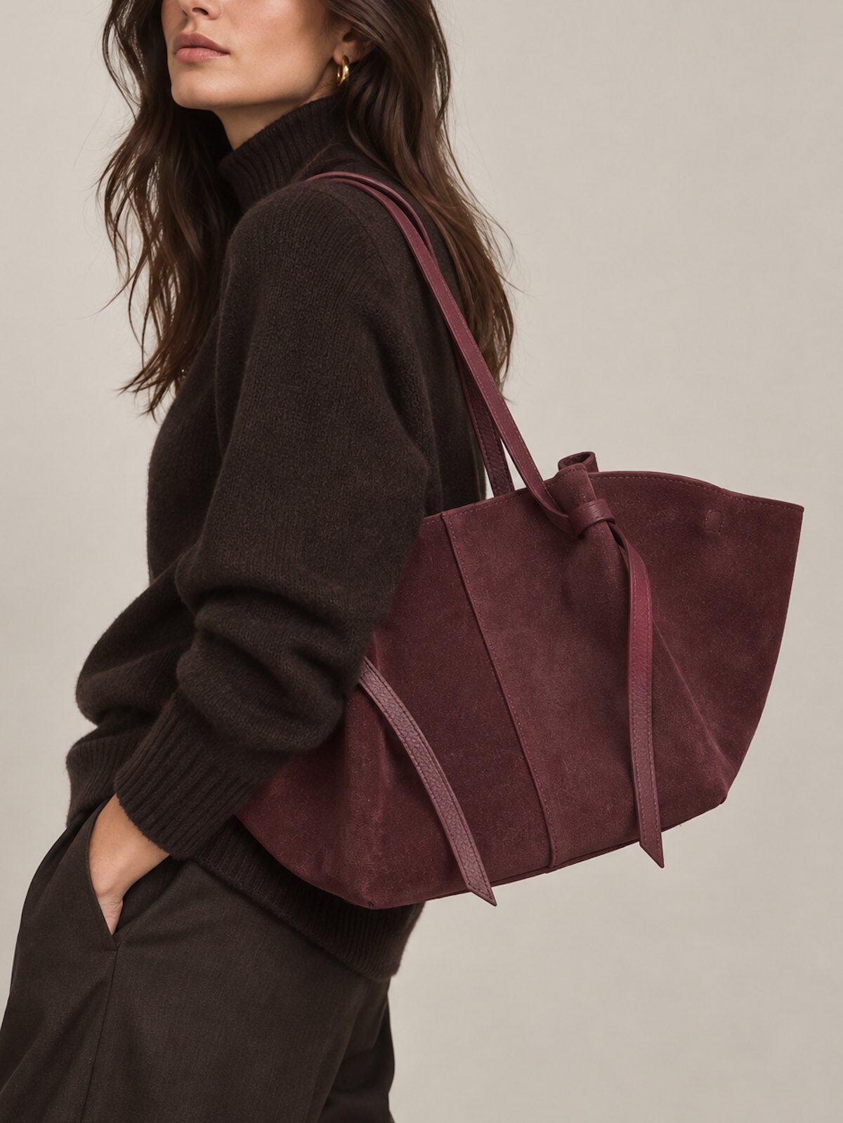 Wholesaler Suie Valentini - Suede Leather Wing Tote, Made in Italy, art. 112788