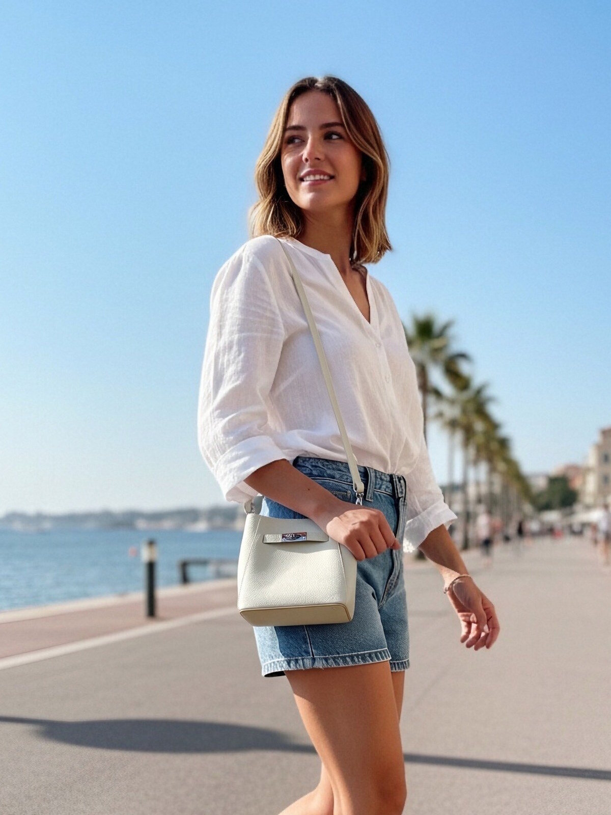 Grossista Suie Valentini - Mini borsa a tracolla in vera pelle da donna, Made in Italy