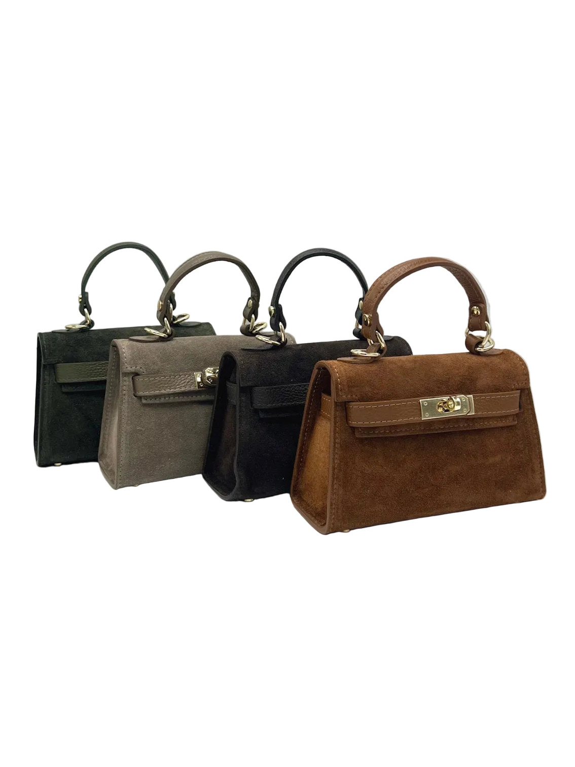 Wholesaler Suie Valentini - Suede and Genuine Leather Shoulder Bag, Made in Italy, art. 112781
