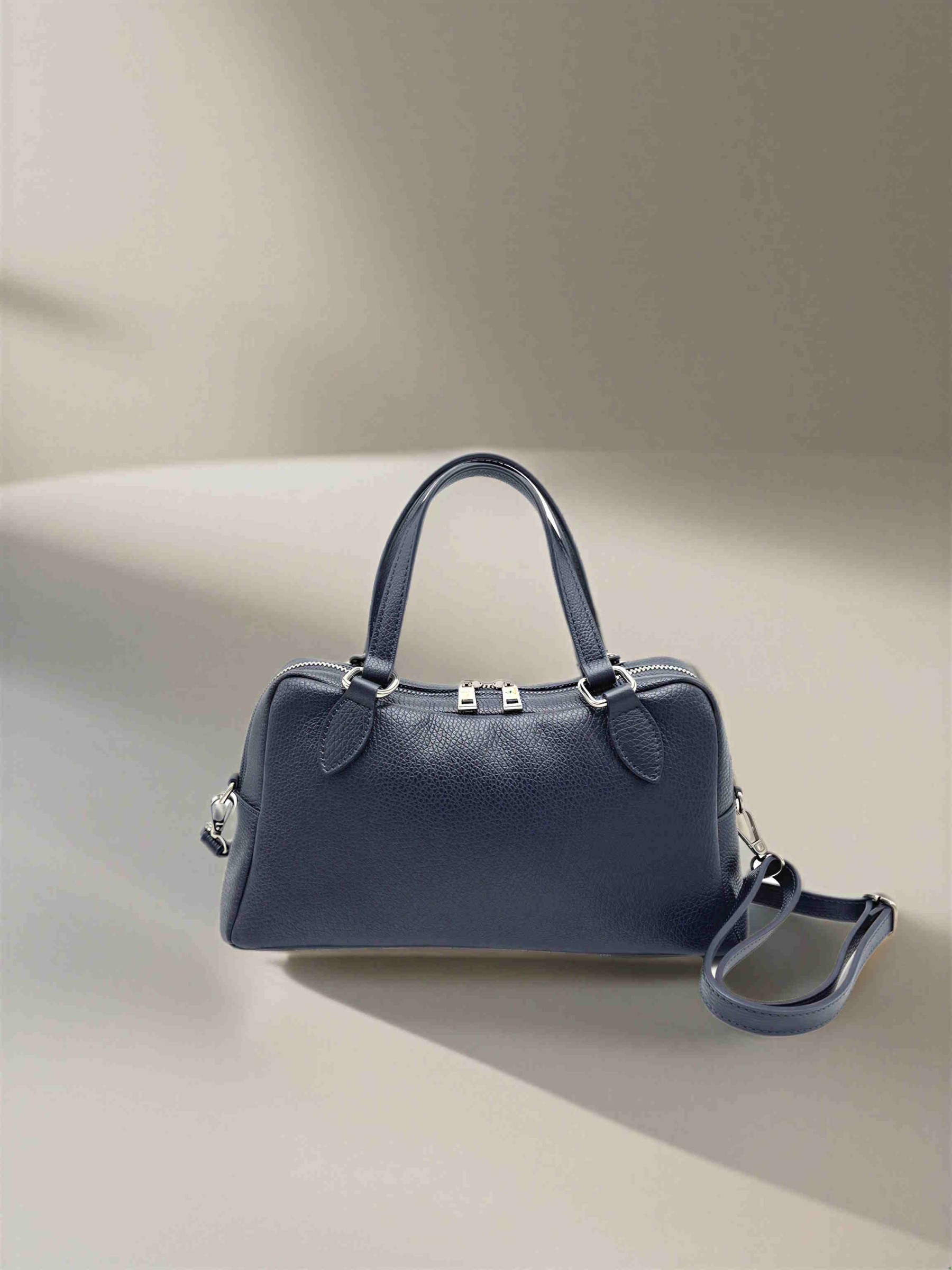 Mayorista Suie Valentini - Bolso de hombro de cuero genuino, hecho en Italia