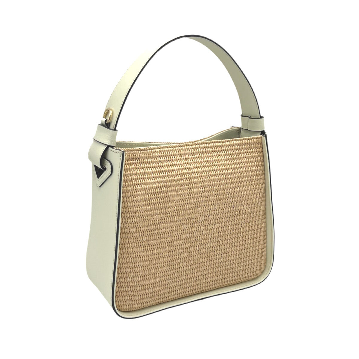 Wholesaler Suie Valentini - Medium leather and straw shoulder bag, Made in Italy
