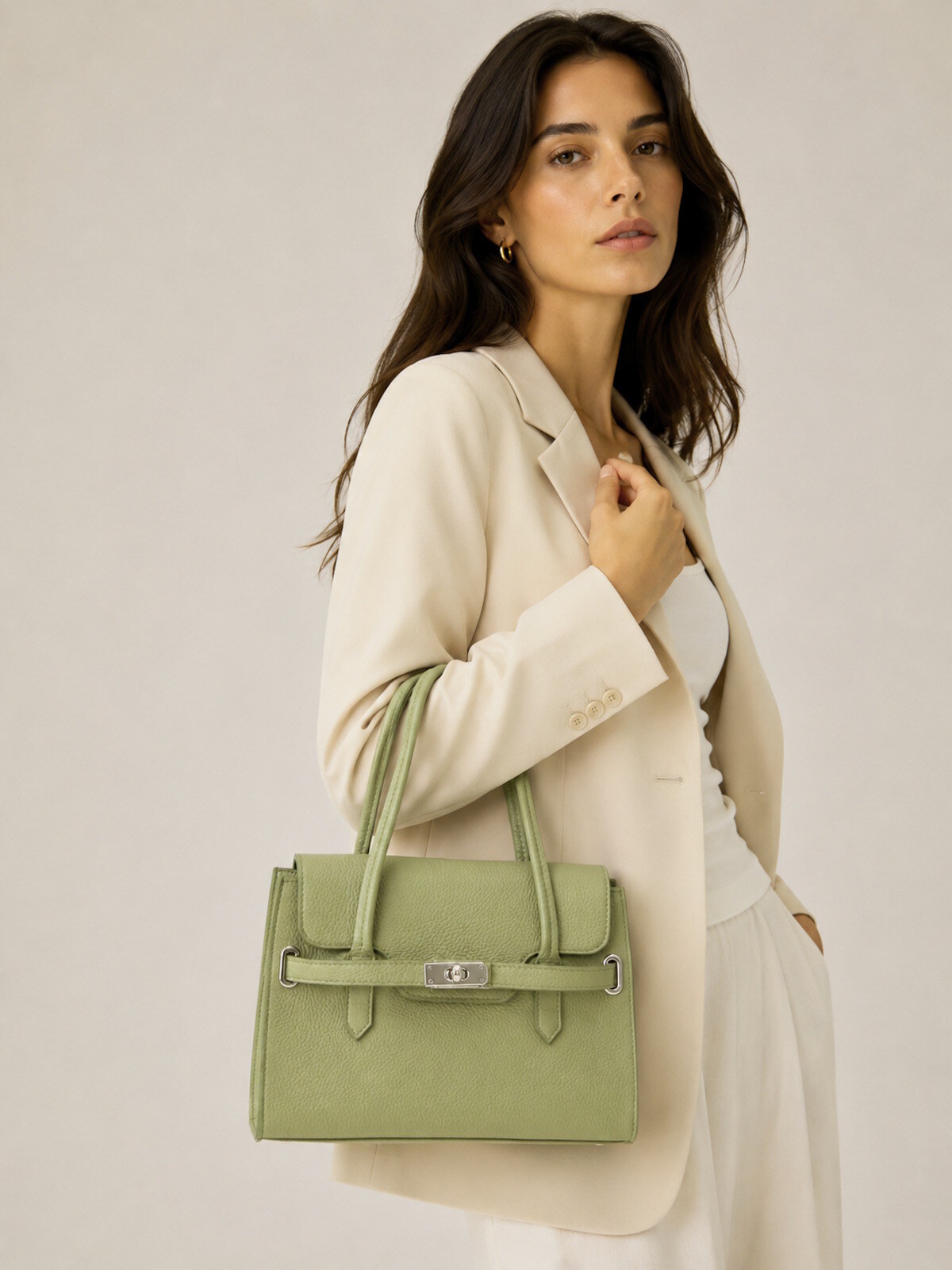 Wholesaler Suie Valentini - Women's Genuine Leather Shoulder Bag, Made in Italy