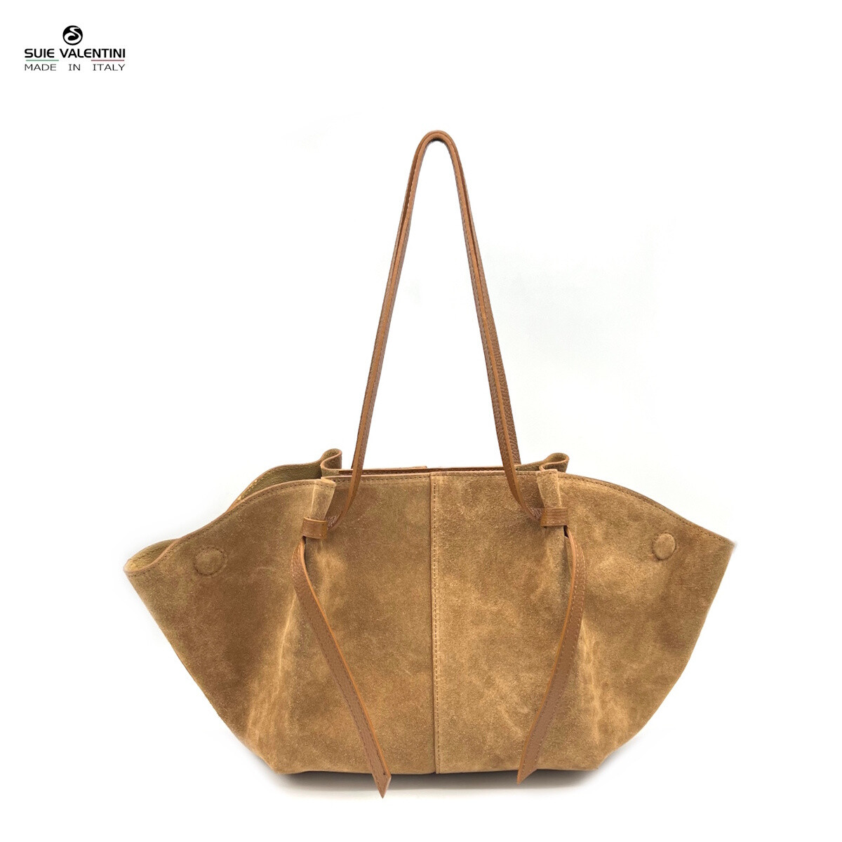 Wholesaler Suie Valentini - Suede leather shopping bag, Made in Italy, art. 112619