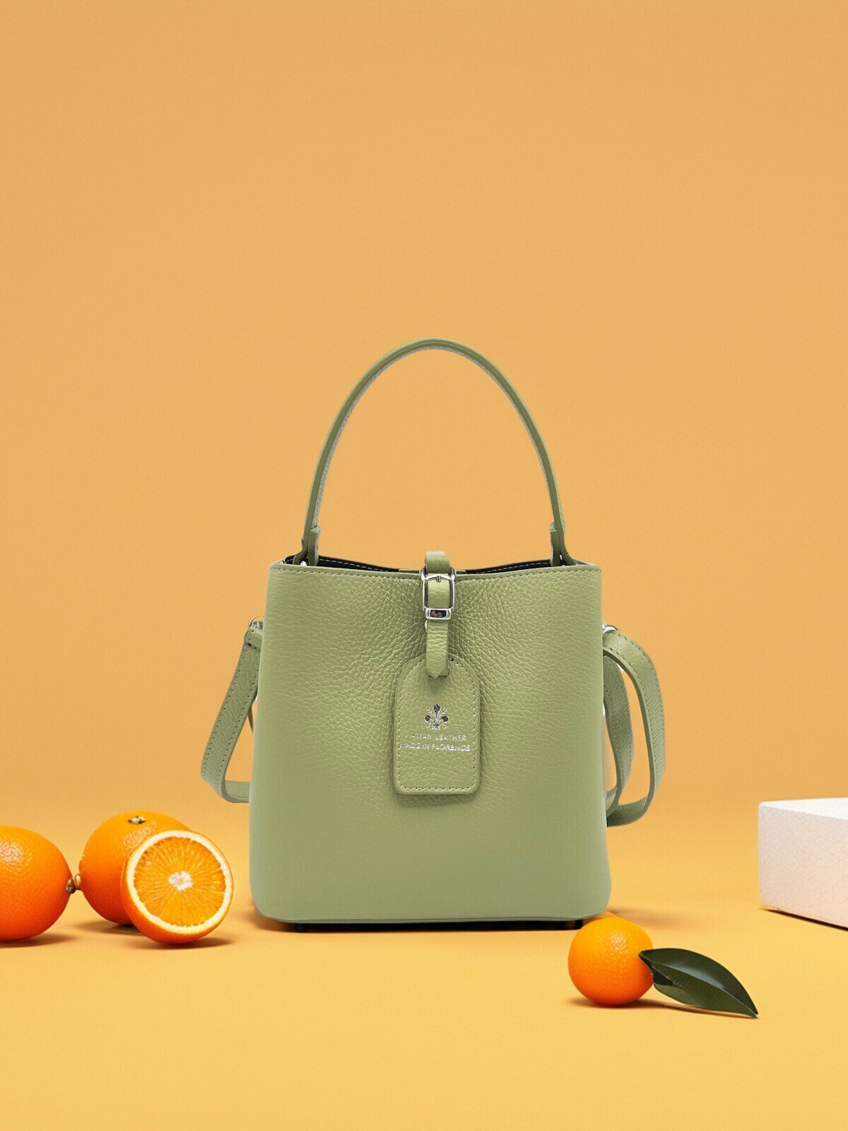 Wholesaler Suie Valentini - Genuine Leather Top Handle Bucket Tote