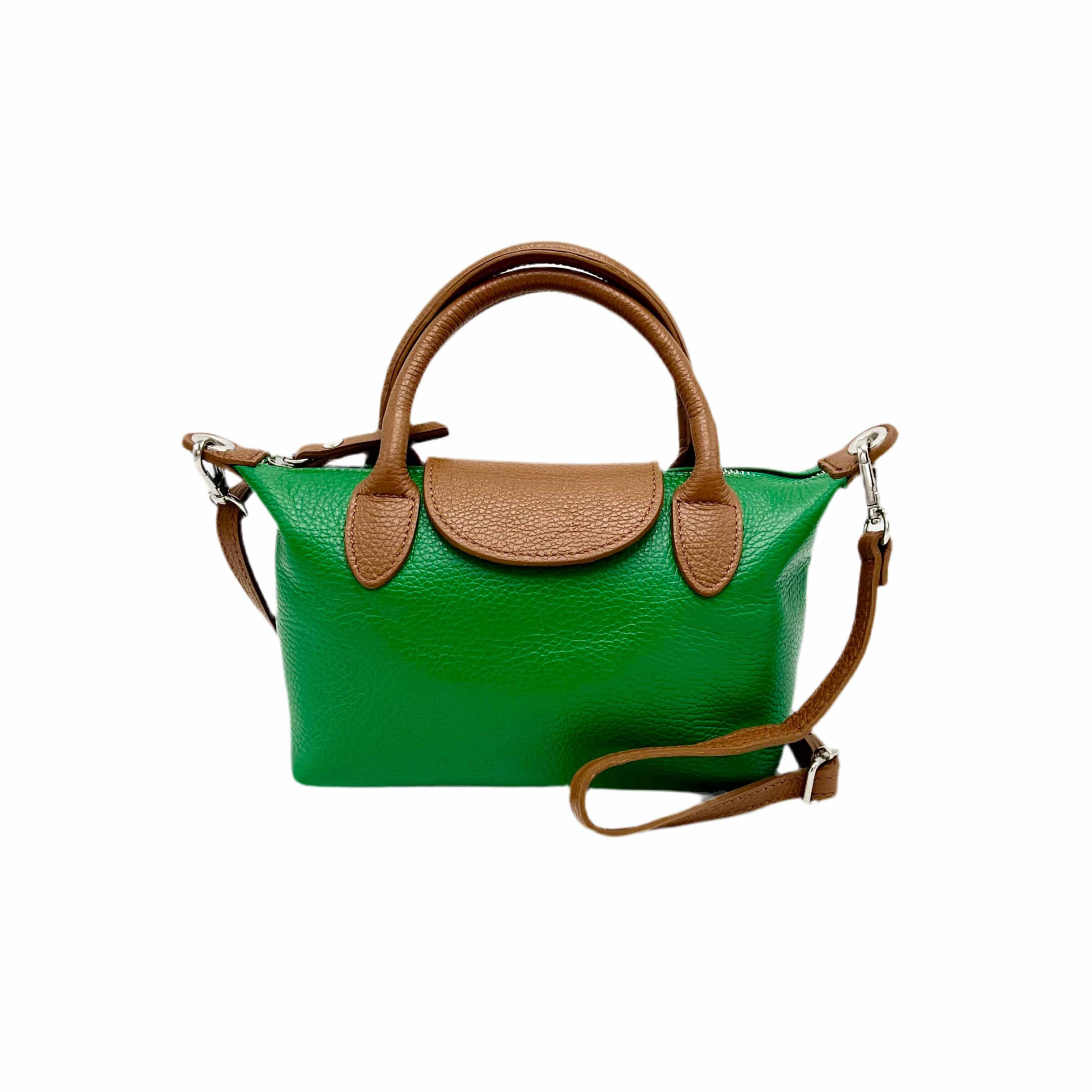 Mayorista Suie Valentini - Bolso de hombro pequeño de cuero real, Hecho en Italia