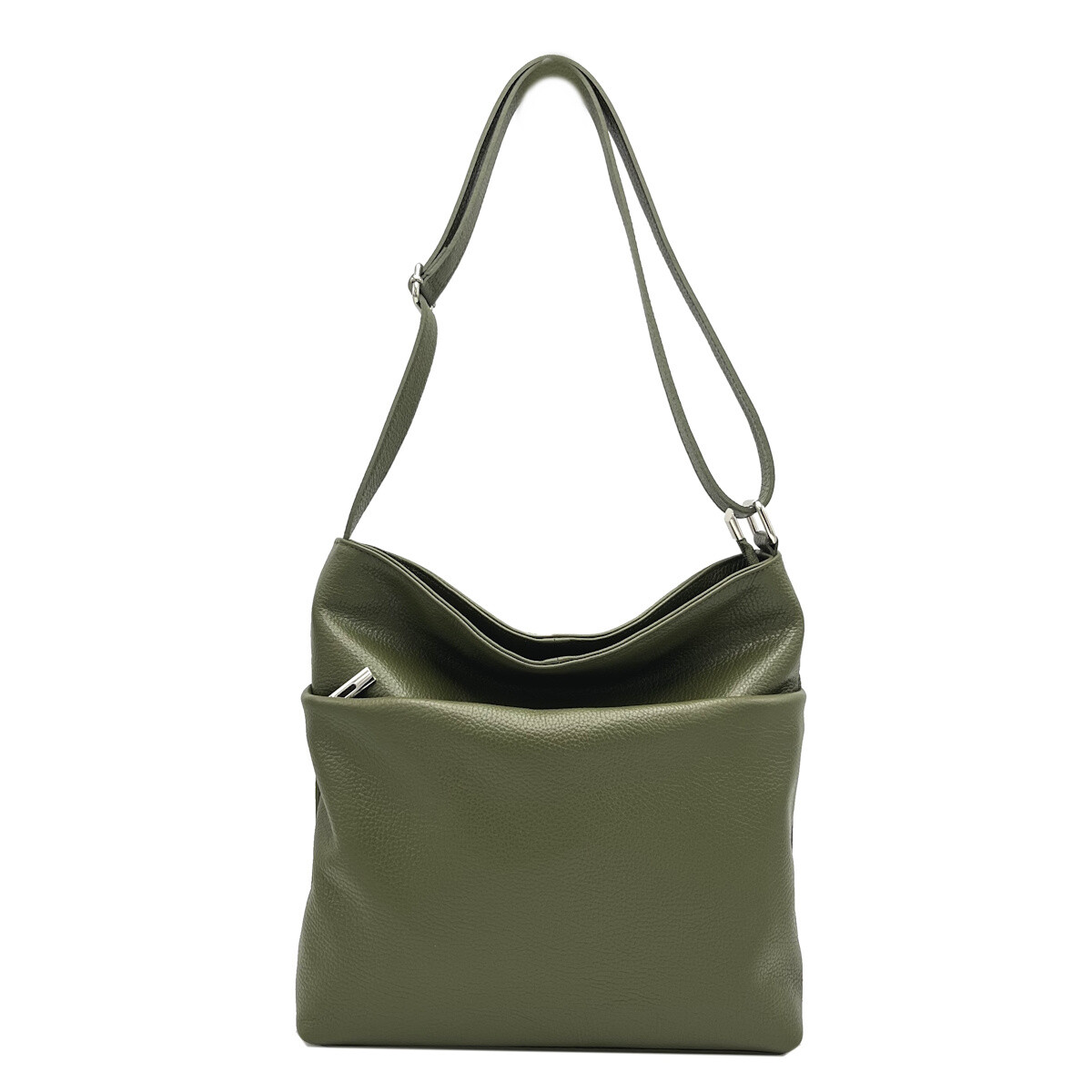 Grossista Suie Valentini - Borsa a tracolla in vera pelle, Made in Italy