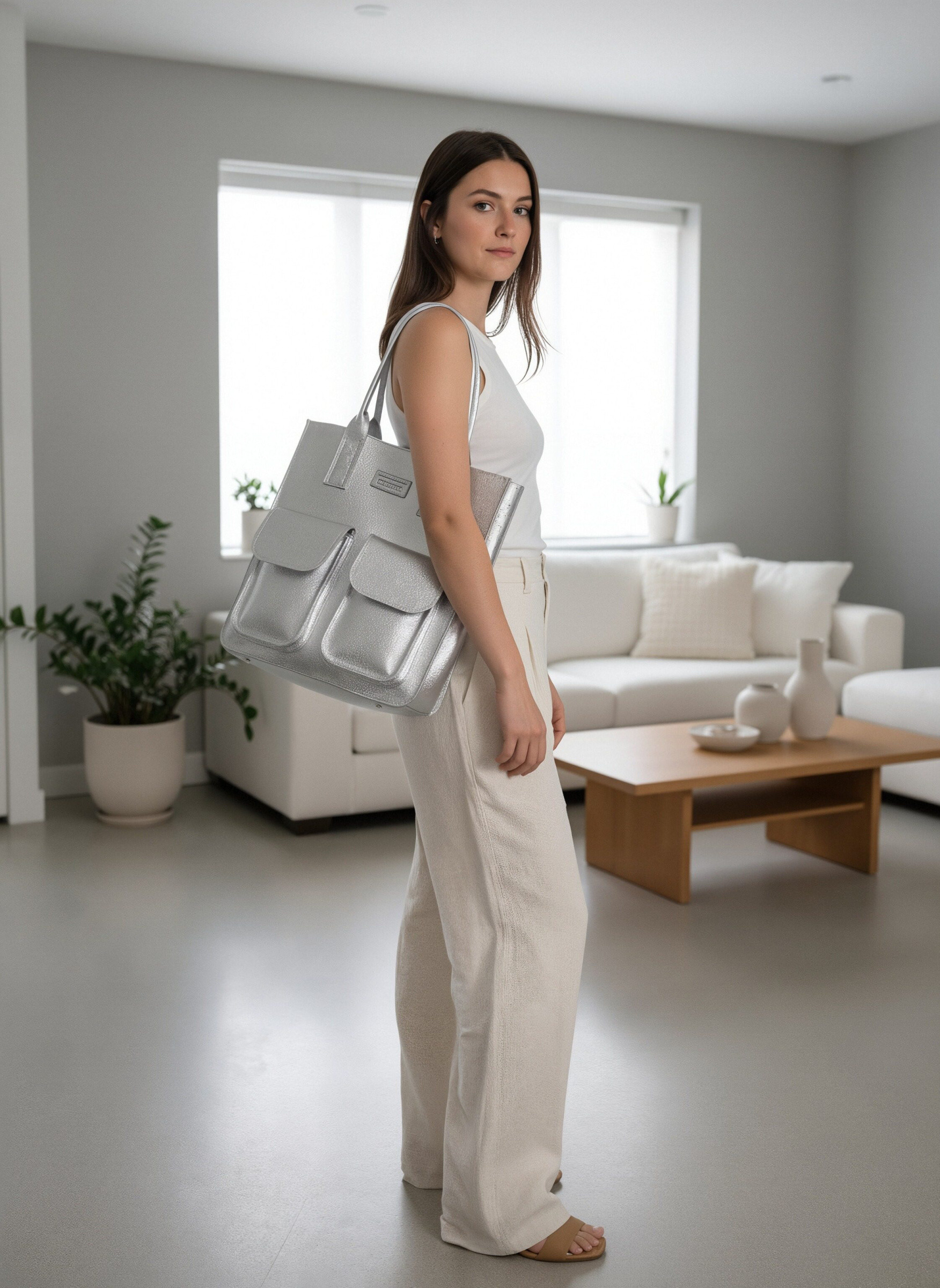 Wholesaler Suie Valentini - Extra large tote bag in genuine leather, Made in Italy