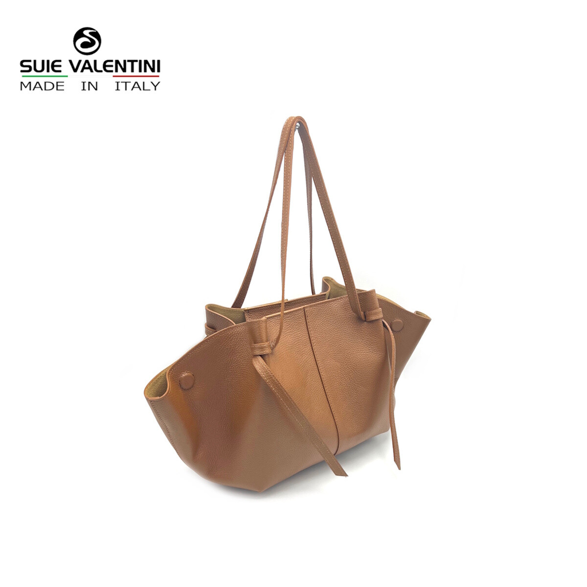 Grossista Suie Valentini - Borsa shopping in vera pelle, Made in Italy, art. 112615