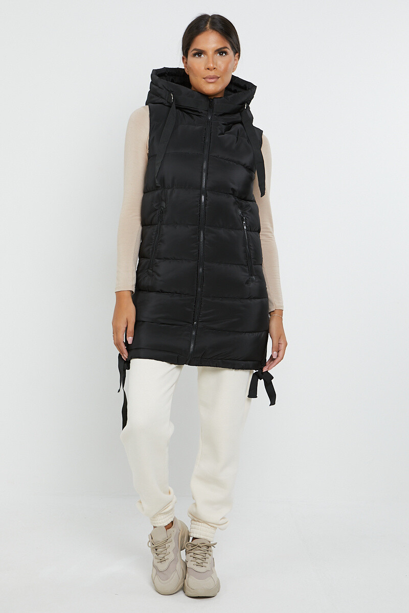 Grossiste Sumel - Doudoune longue matelassée sans manches capuche DUFFLE 1028